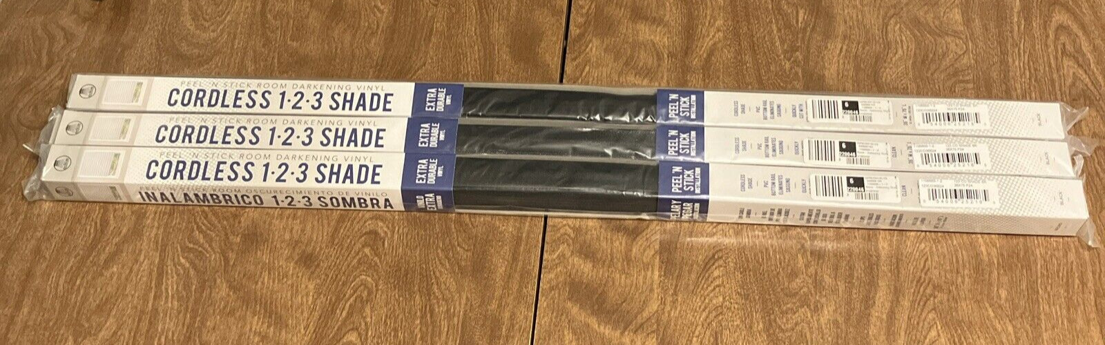 Cordless Peel-N-Stick Pleated Darkening Window Shade, Black, 36X75, Lot/3 (WS11)