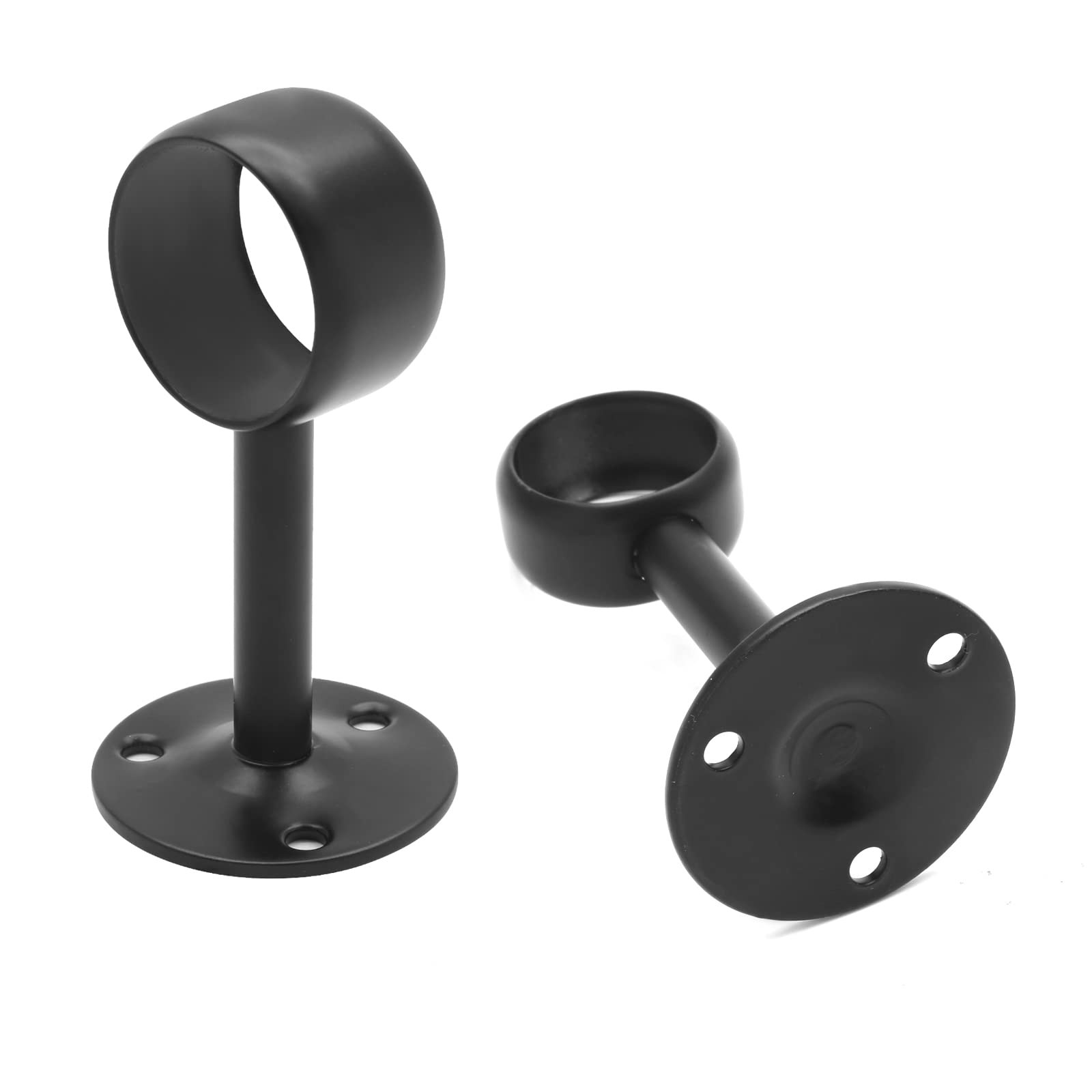 4 PCS Black Ceiling Mount Curtain Rod Brackets 11/4 Inch Stainless Steel