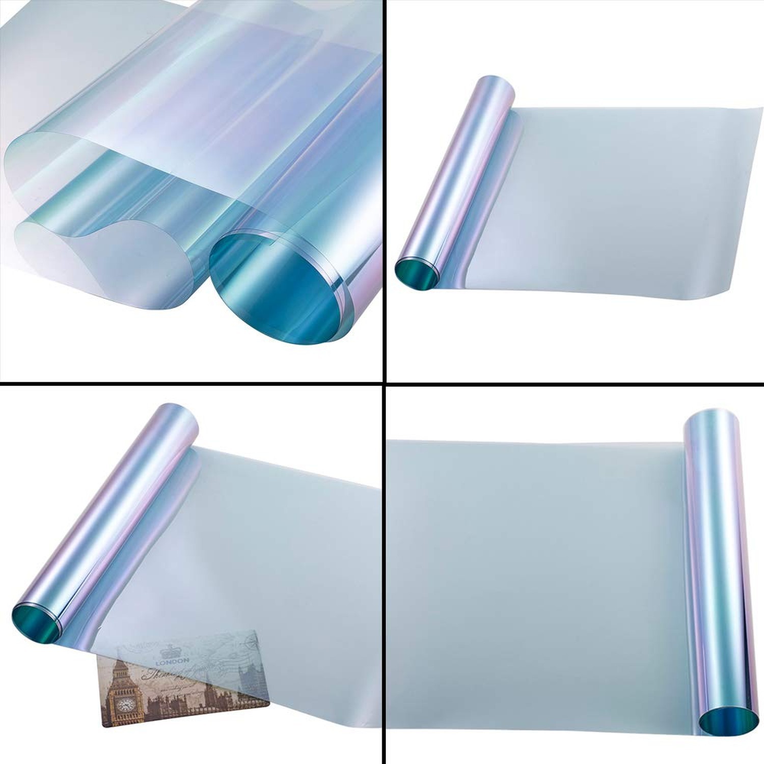 Dark Blue Chameleon Windshield Tint Car Window Foils Solar Protection Film Wi…