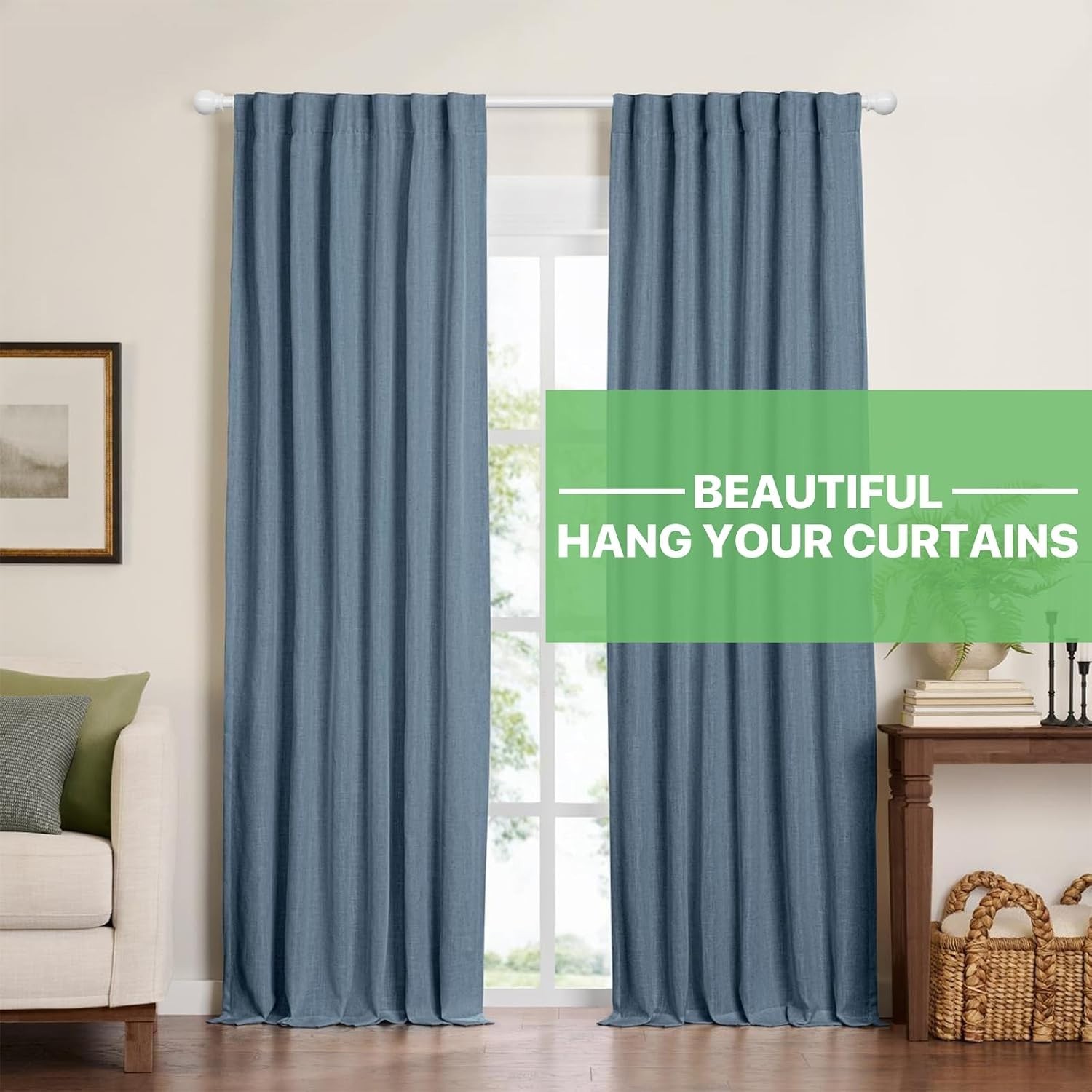 Elegant 5/8in Drapery Rod – Adjustable 28-48 inches for Bedrooms & Living Rooms