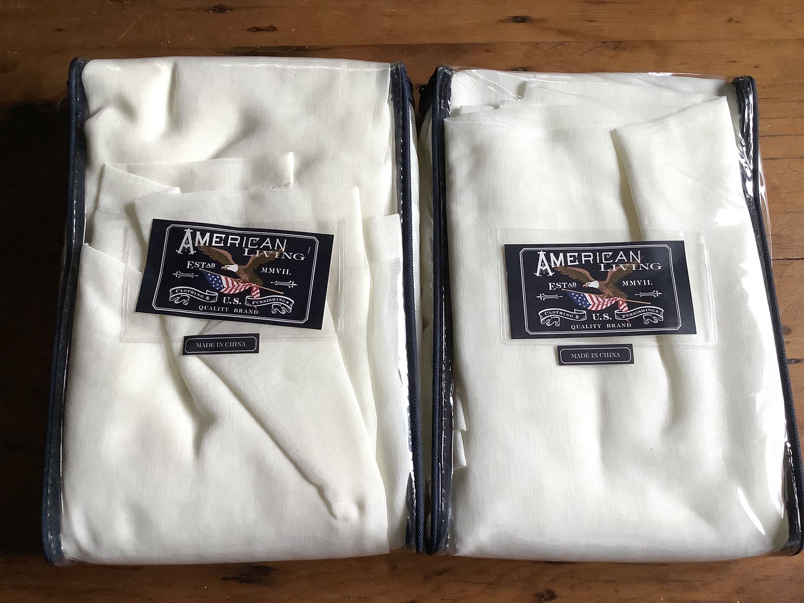 American Living Ralph Lauren Set Of 2 Rectangular Scarf Valance Sheer Ivory