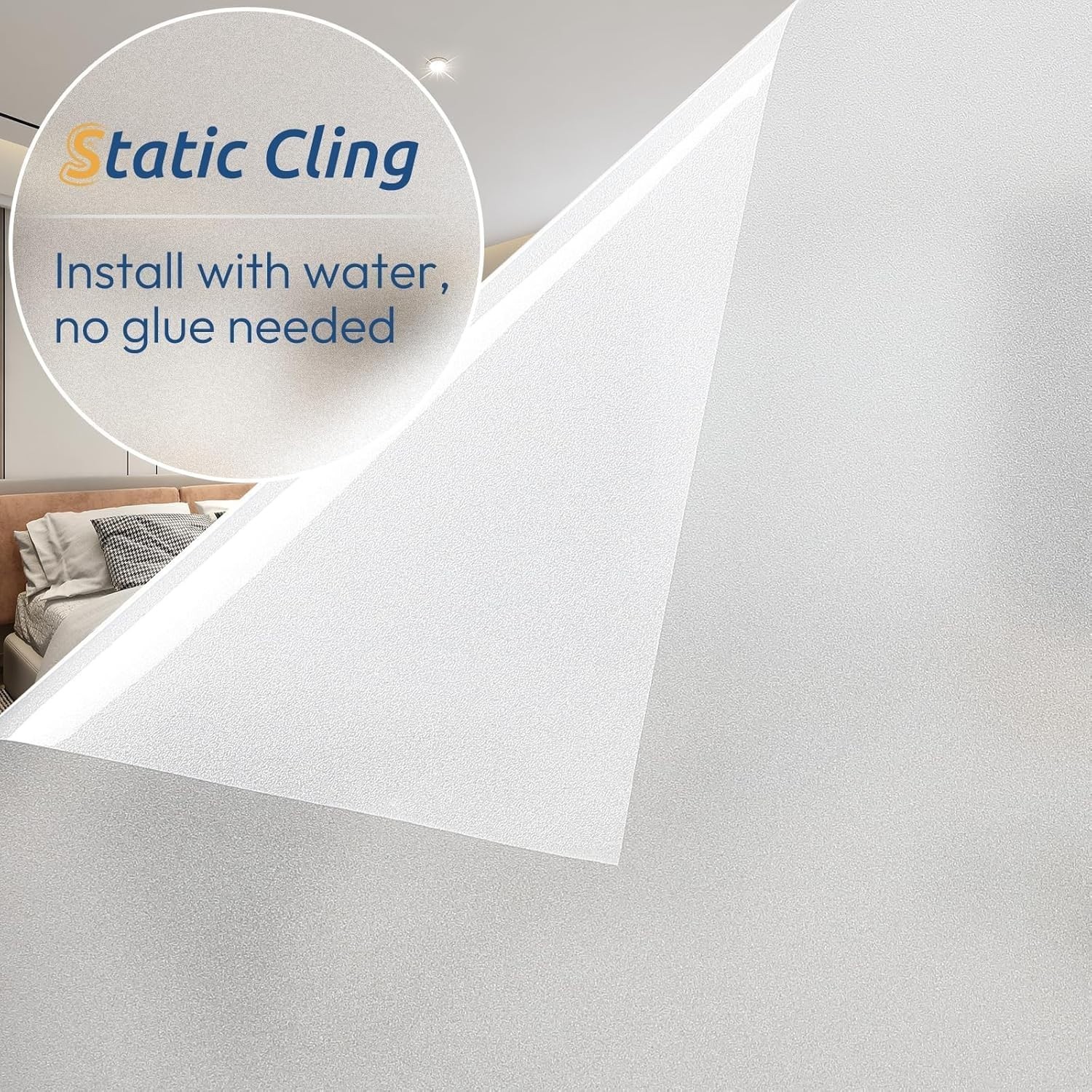 Removable Static Cling Window Film – Soft Light & UV Protection 17.5×78.7in