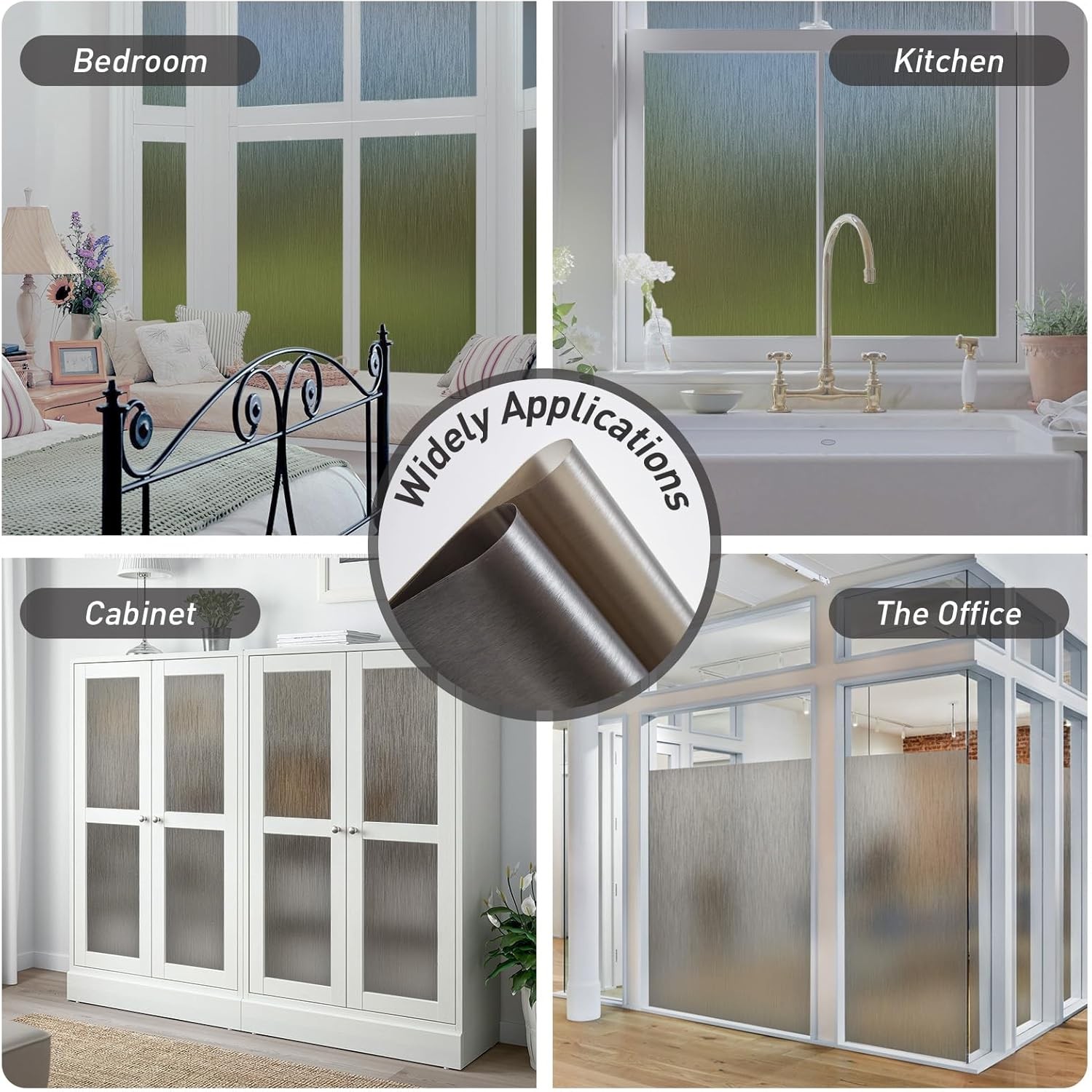 78.74” X 17.73” Window Privacy Film Static Cling Non Glue Isolate UV Radiation