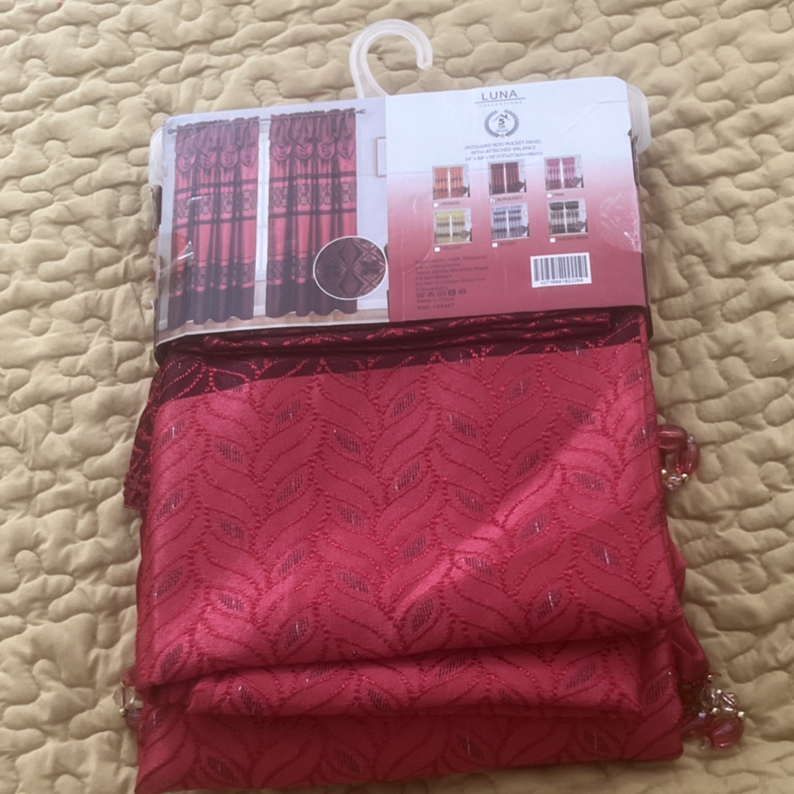 Luna Red & Black Sheer Rod Pocket Curtain Panels 48x84in Floral Polyester