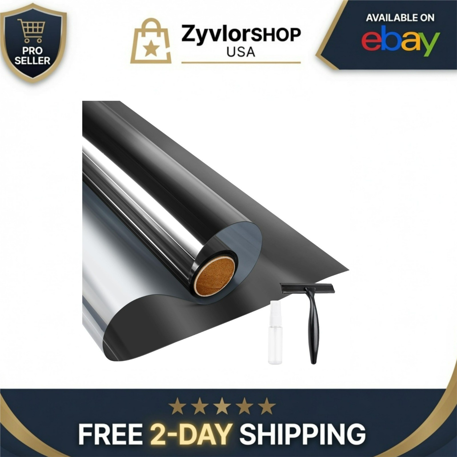 KESPEN One Way Window Privacy Film Black-Silver 17.5″ x 6.5′