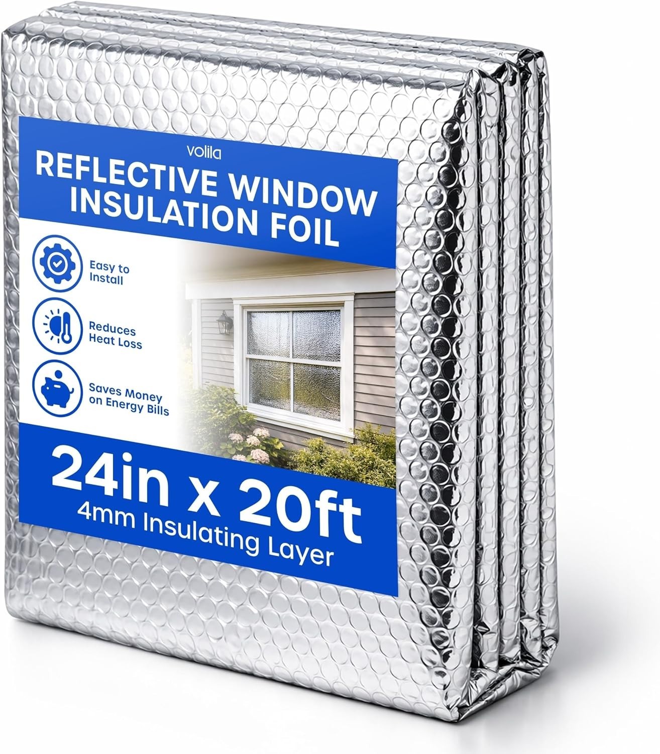 Energy-Saving Reflective Window Insulation Foil – 24in x 20ft for RVs & Garages