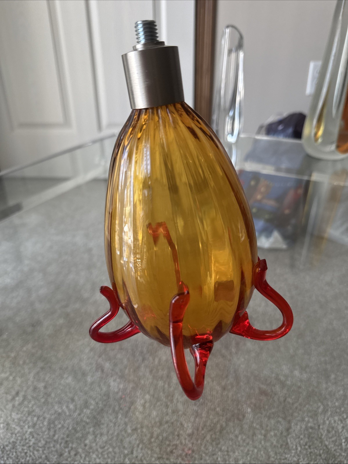 Vintage Murano Glass Curtain Rod Finials/ Set of 2.