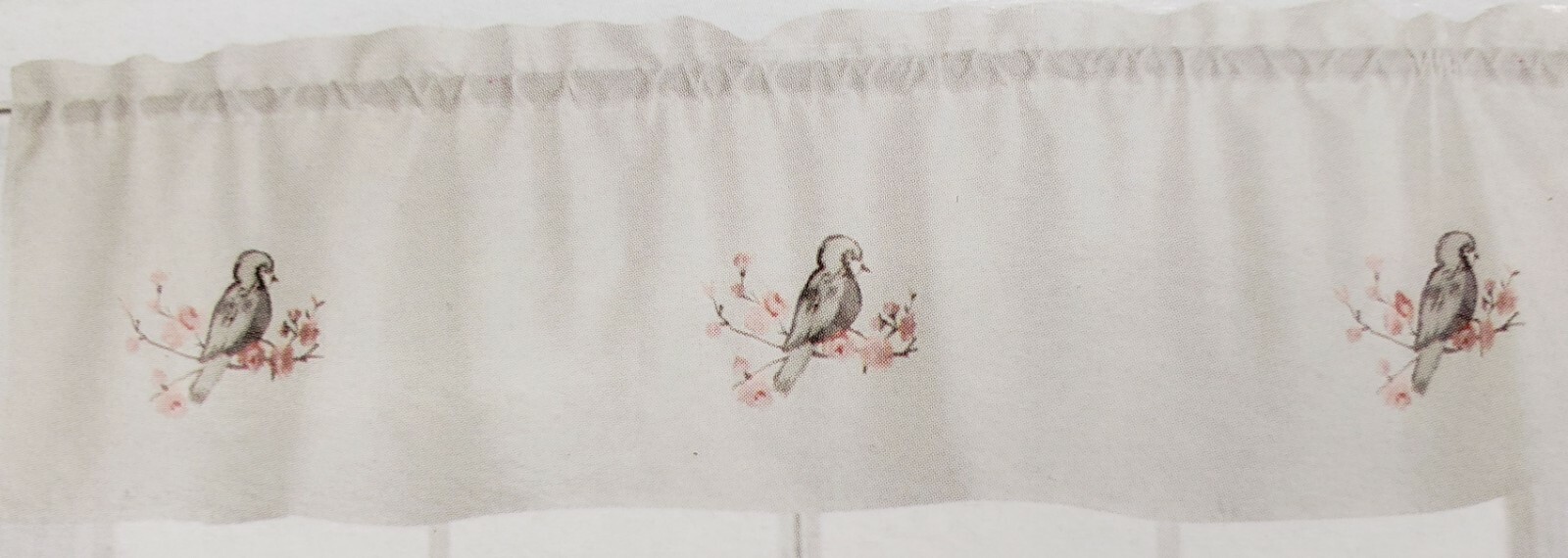 3pc Embroidered Kitchen Curtains Set:2 Tiers (28″x36″) & Valance(56″x15″)BIRD,RH