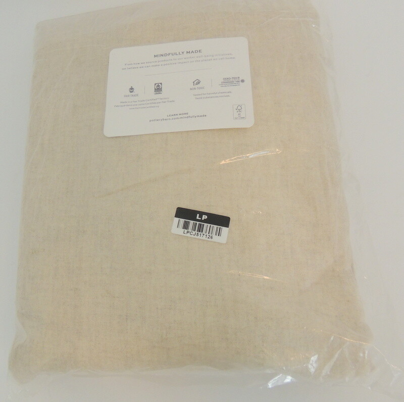 Pottery Barn Drape Classic BELGIAN FLAX LINEN 3-in-1 Pole Top 50″W x 96″L