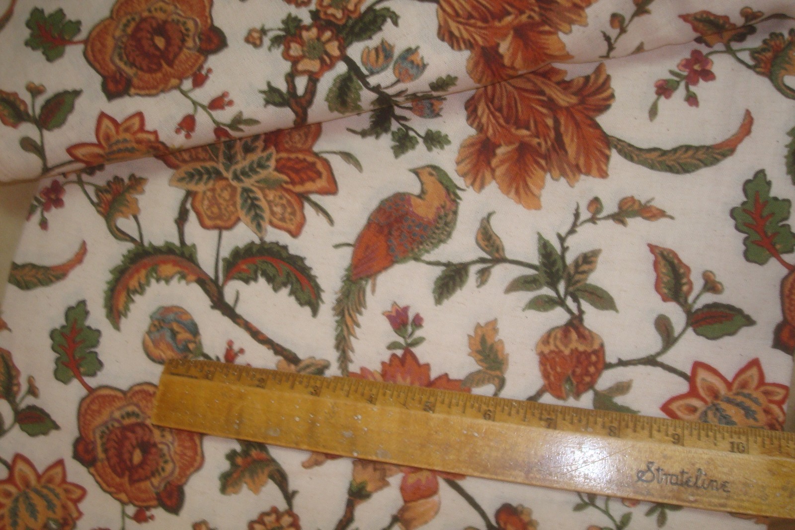NWT Curated Kravet 2 pc Window Curtains Jacobean Birds Cotton Linen 50″ x 96″ lg