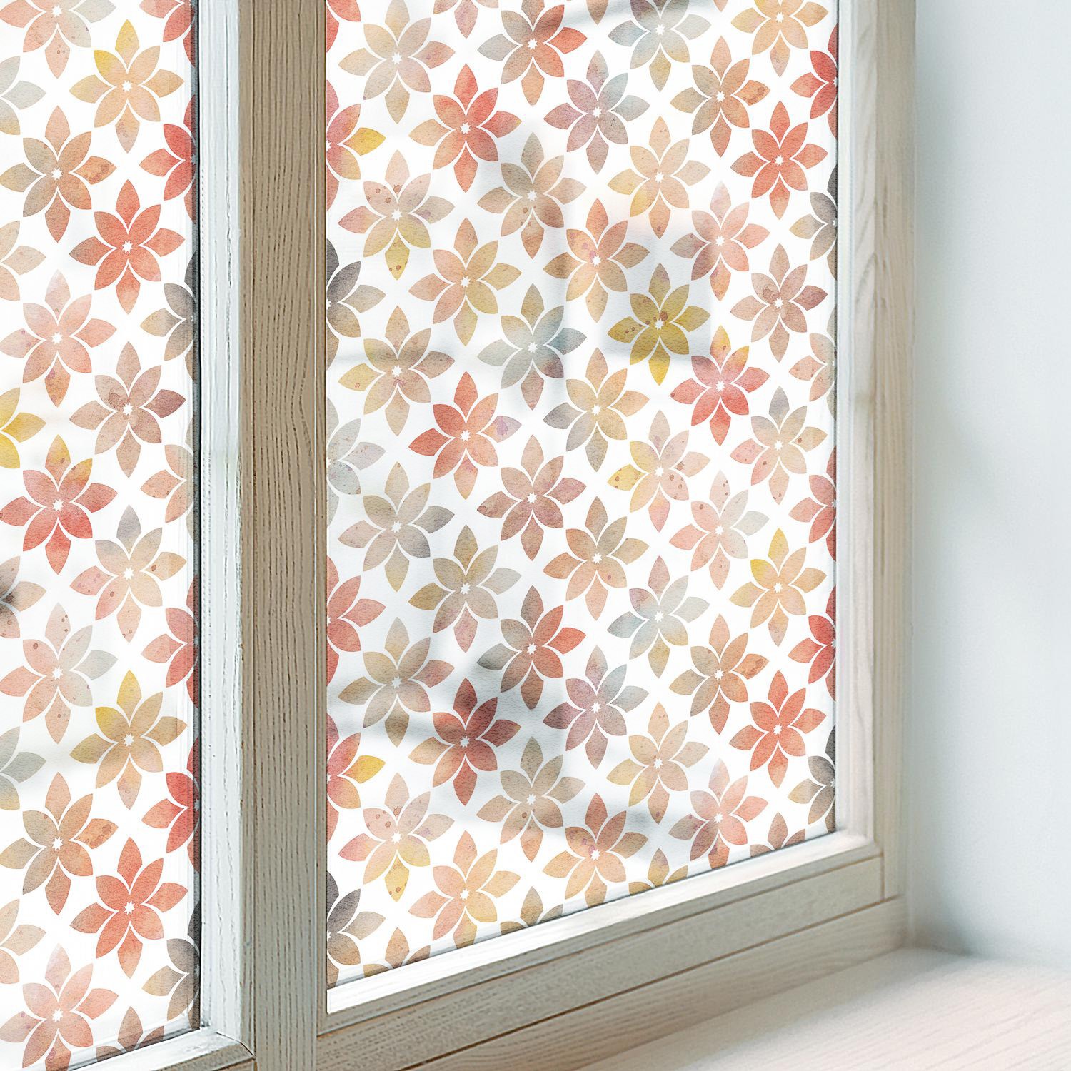 Frosted Glass Vinyl without Blocking the Light Floral Beauty Art Red