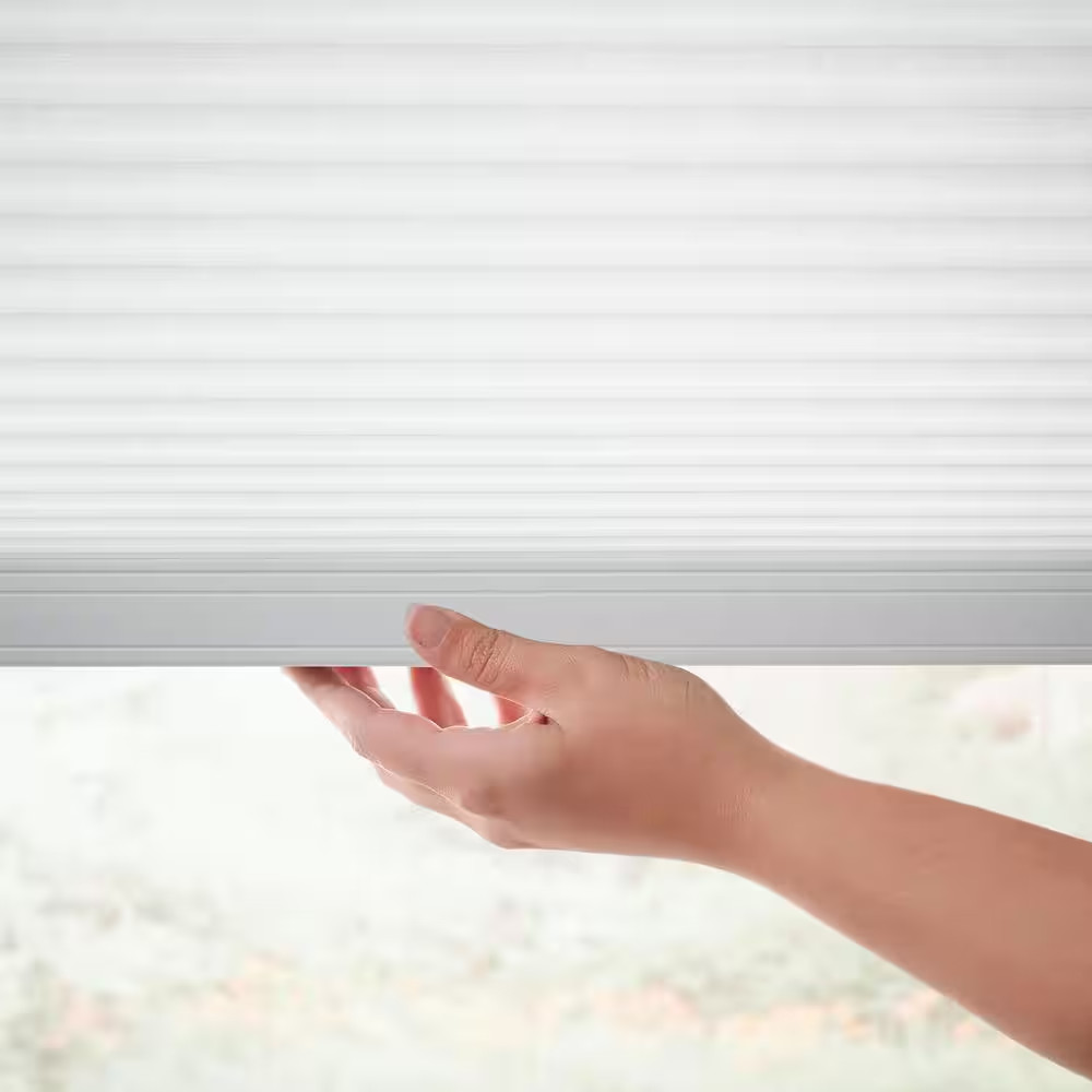 Snow Drift Cordless Light Filtering Polyester Cellular Shades-17 In. W X 64 In.