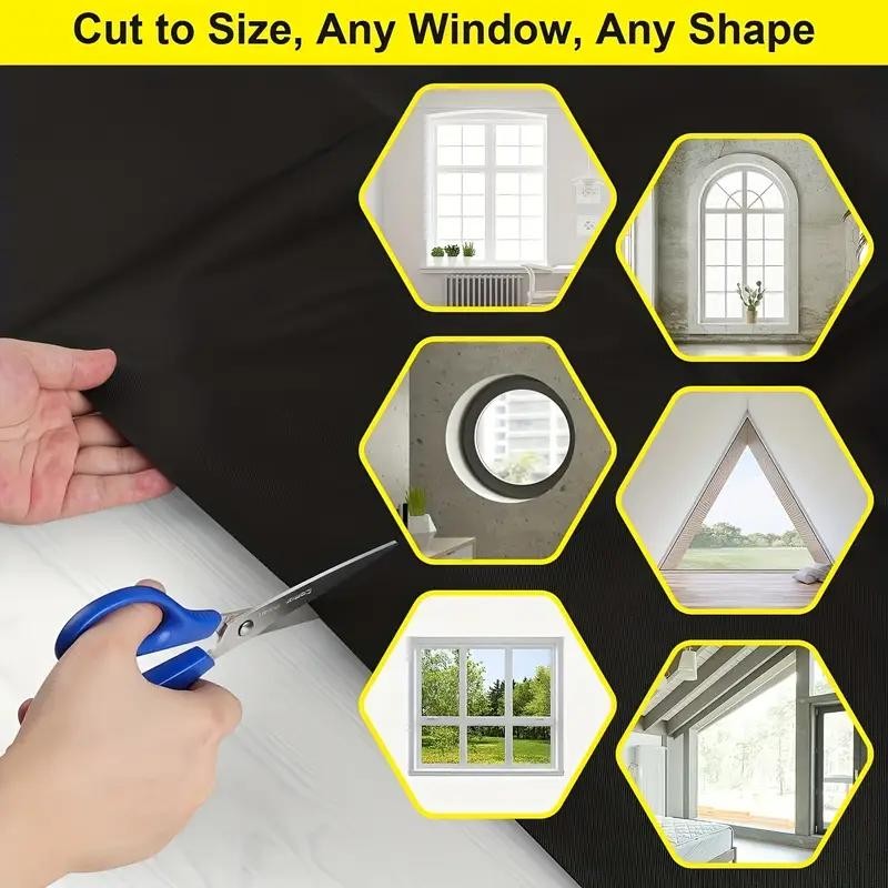 100% Blackout Window Cover Darkest Light Block Black Privacy Film Anti Look Hous