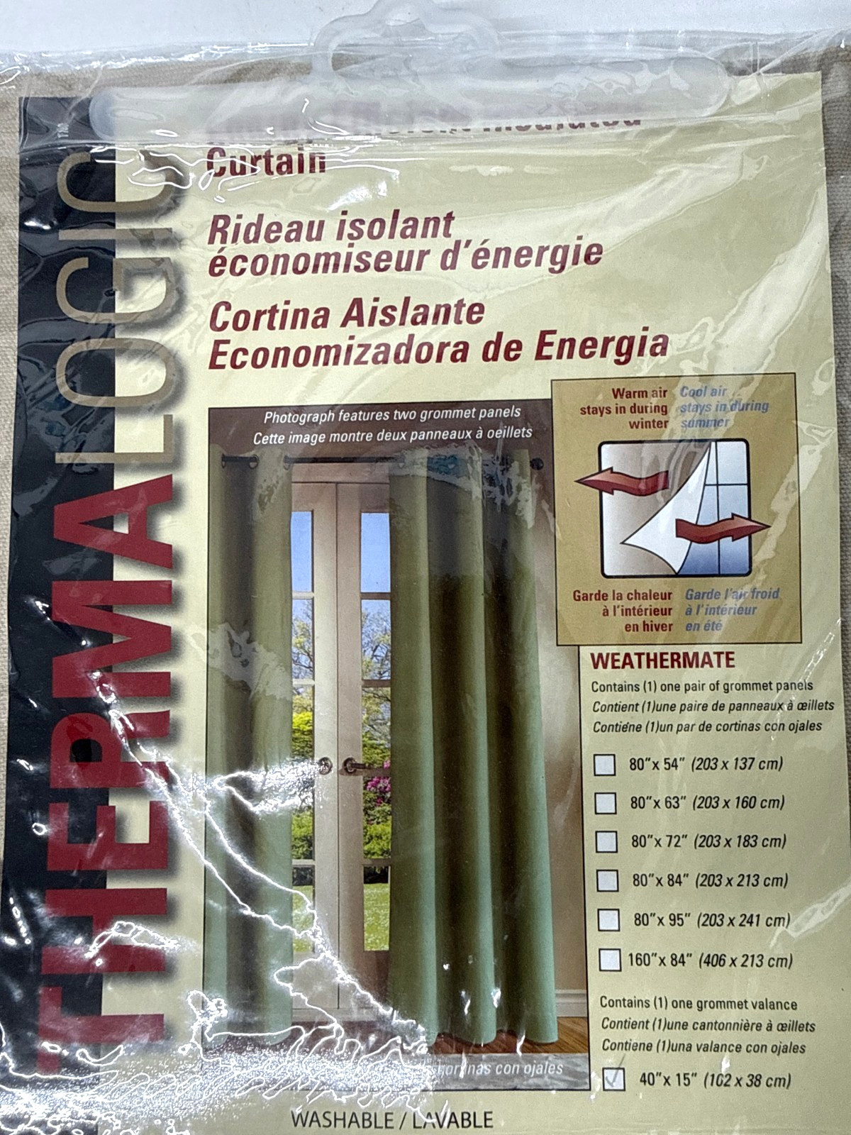 Commonwealth Thermalogic Weather Cotton Fabric Grommet Top Valance – 40″x15″