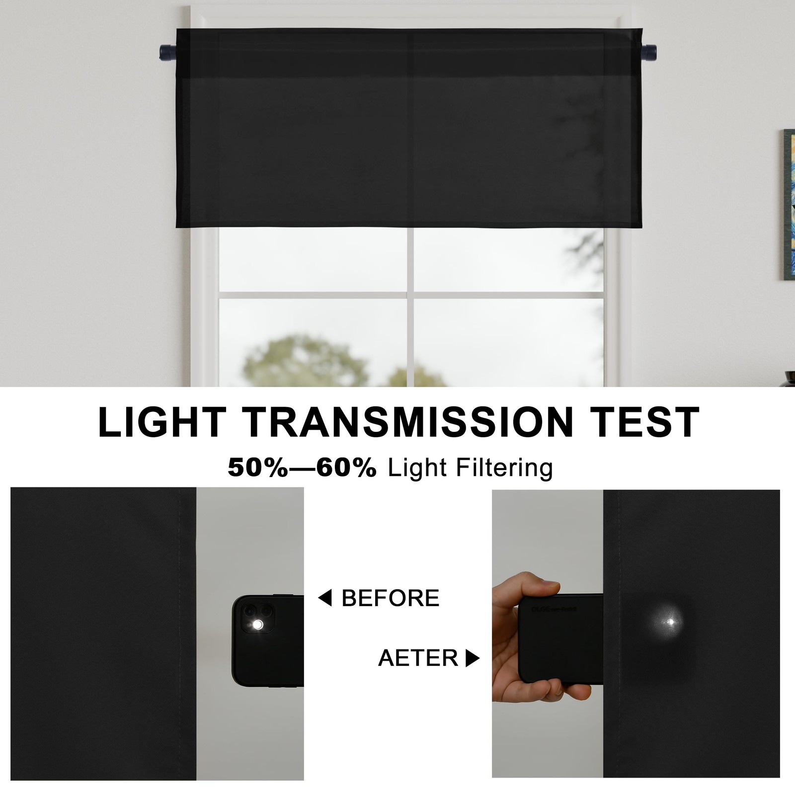Kitchen Valances Curtains for Windows Living Room Bedroom Bathroom Toppers Fa…