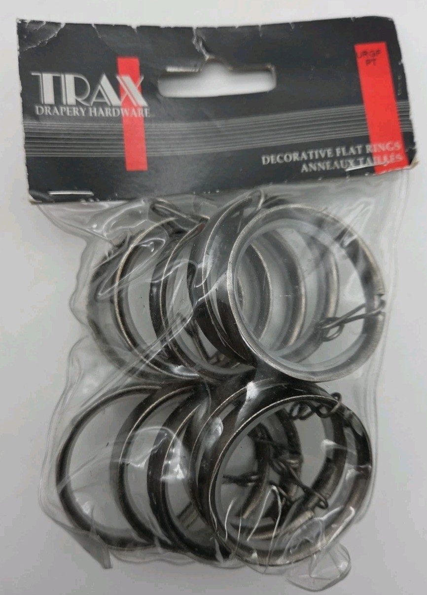 TRAX Drapery Decorative Rings Pewter URGF PT Inside 1.5″ Outside 1.97″ 10 Pack