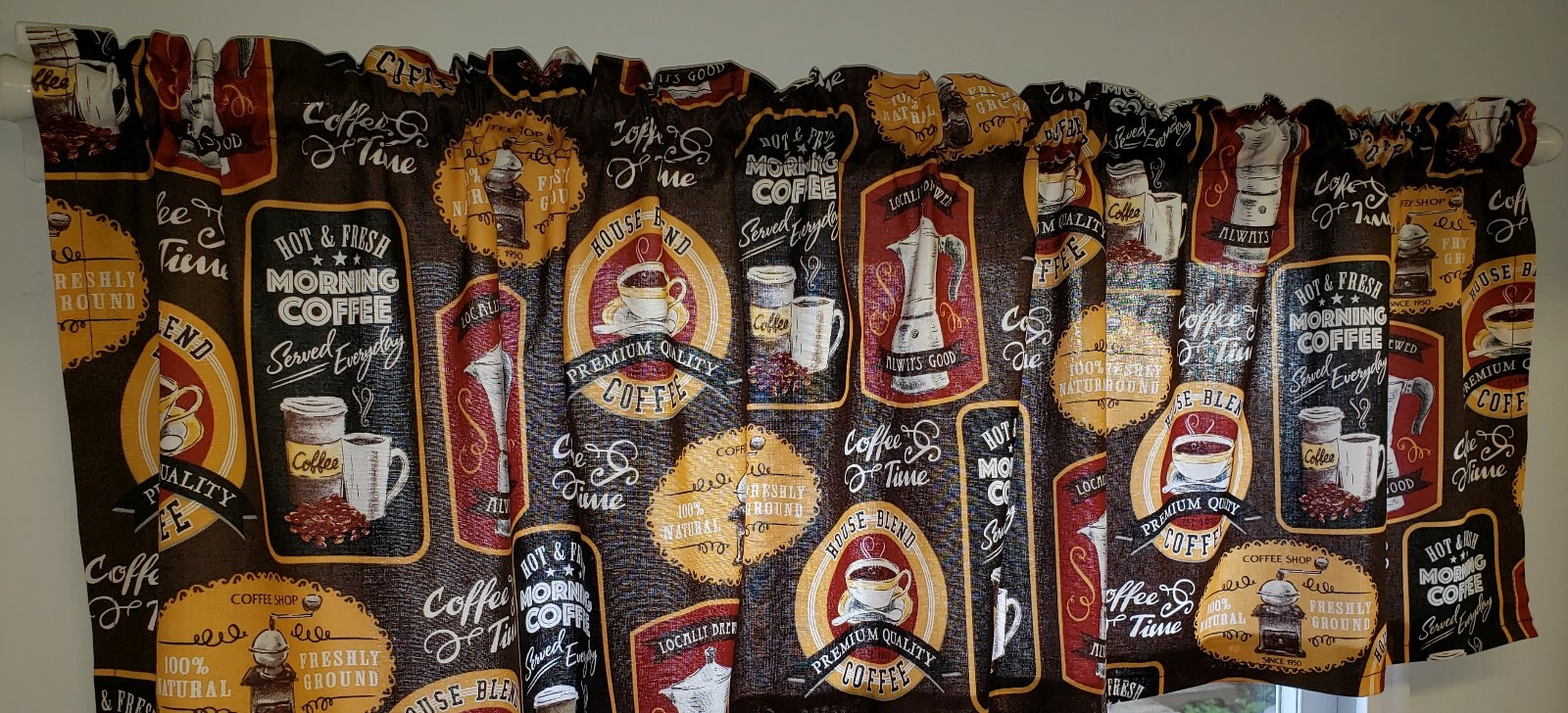Morning Coffee Valances, Curtains or Swags