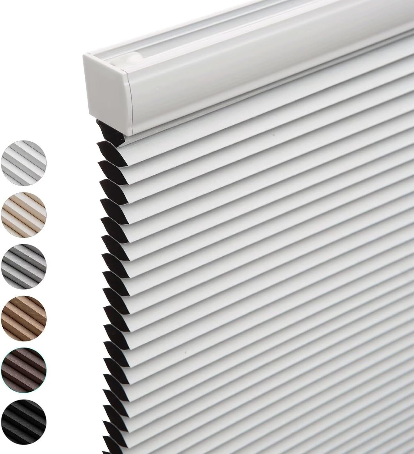 MYshade Cordless Blackout Cellular Shades Room Darkening Shade, 39″ W x 64″ H, W