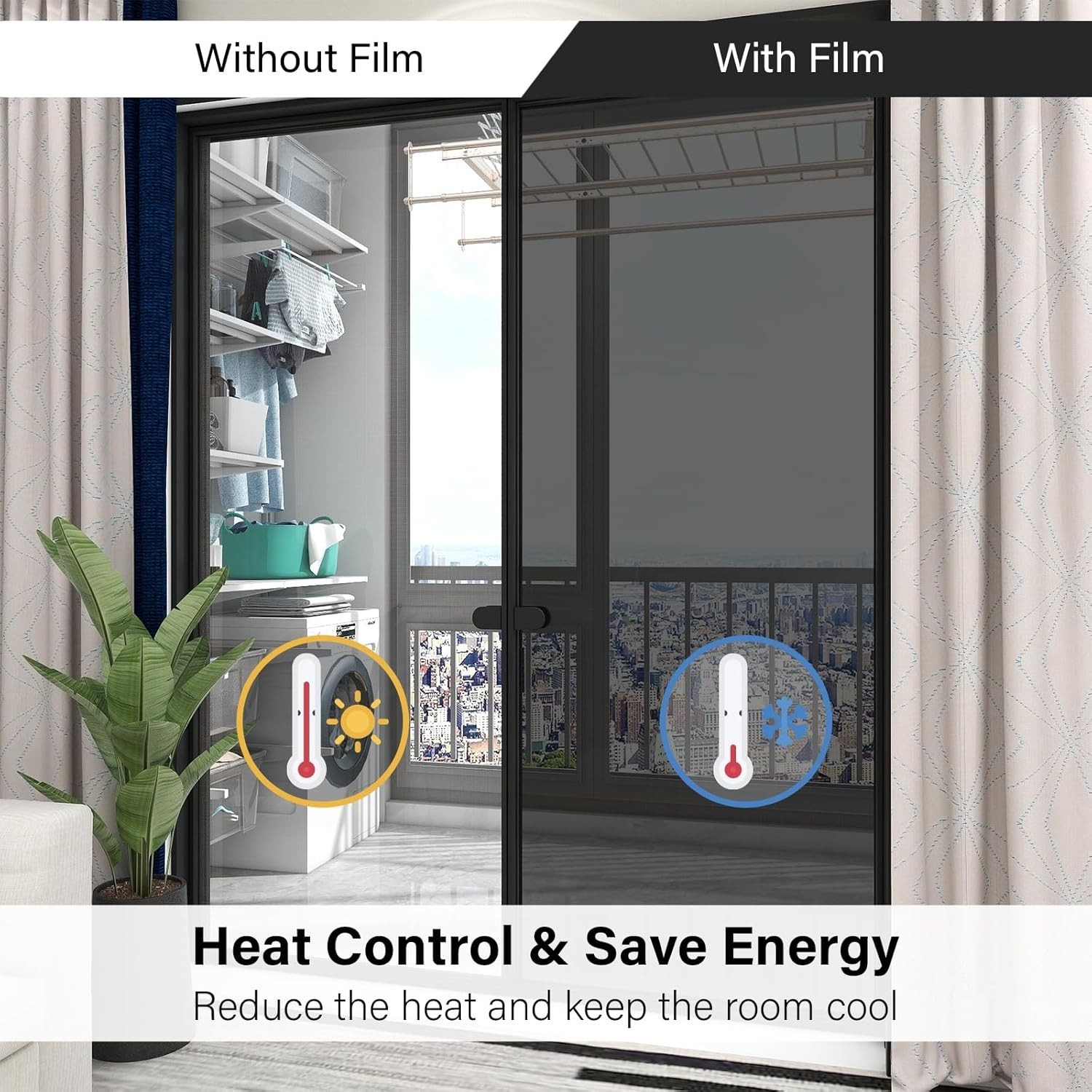 Daytime Privacy Window Film: 17.5×78.7 Inch Mirror Tint with Installation Tools