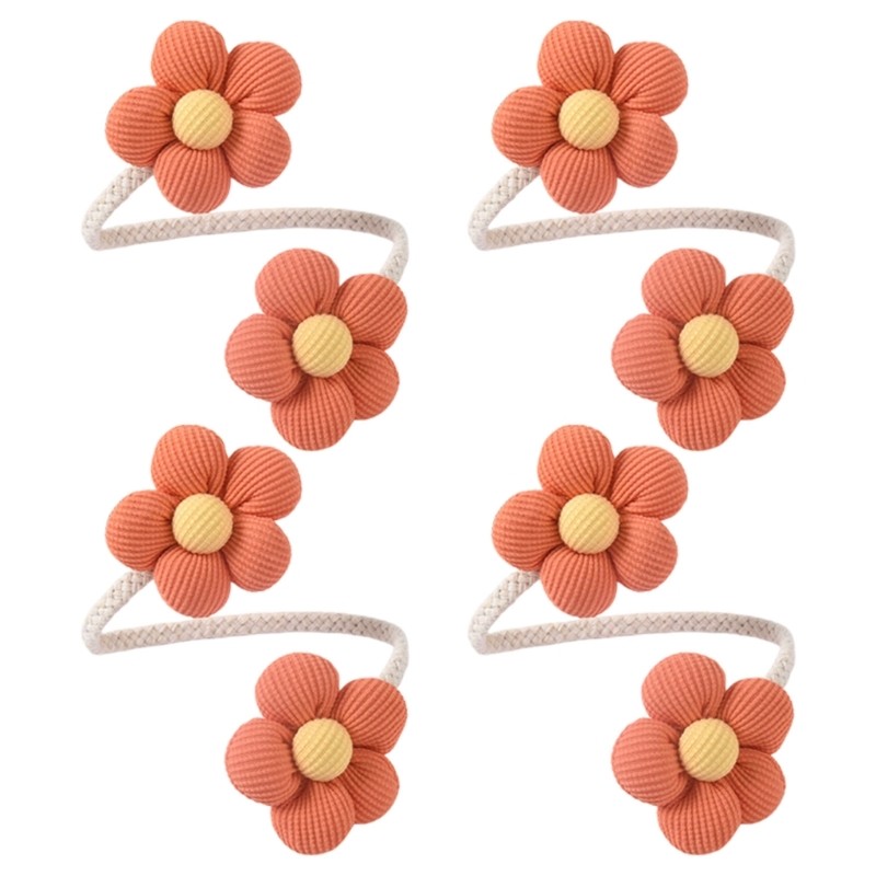 Cute Flower Curtain Ties Decorative Holdbacks Clip for Bedroom Window Drape 4Pcs