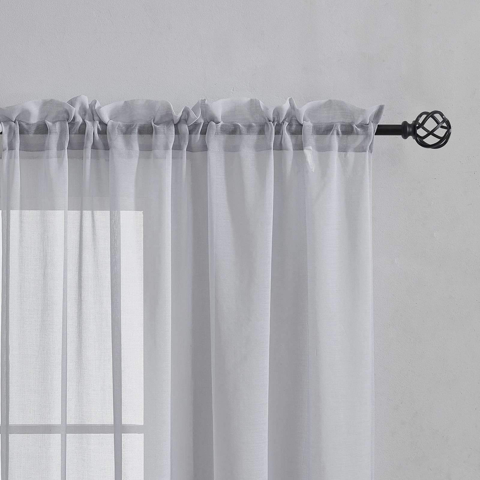 Home Brilliant Light Gray Curtains Window 54″W x 84″L (Pack of 2), Grey