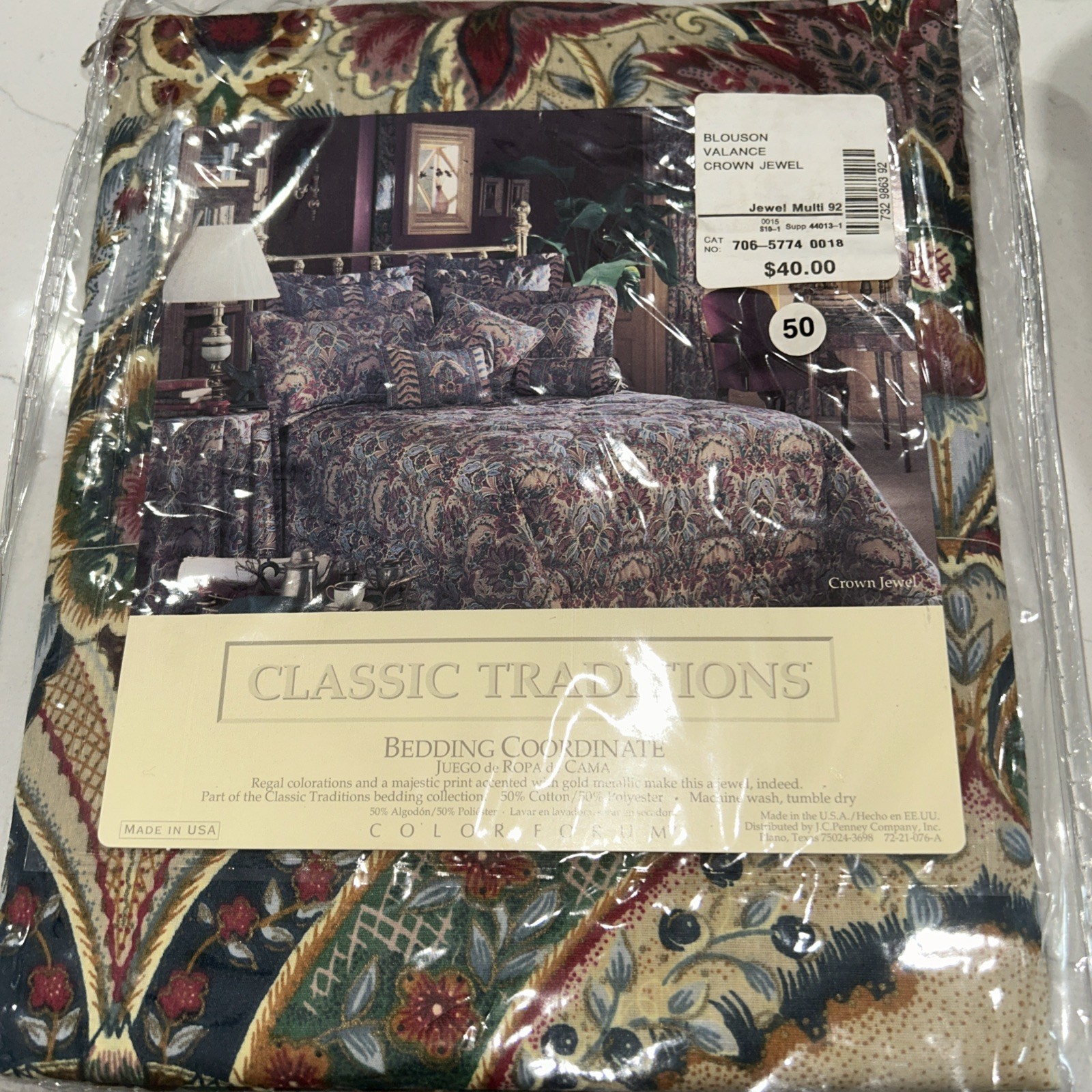 JC Penny Home Classic Traditions Valance Crown Jewel Blouson NOS USA