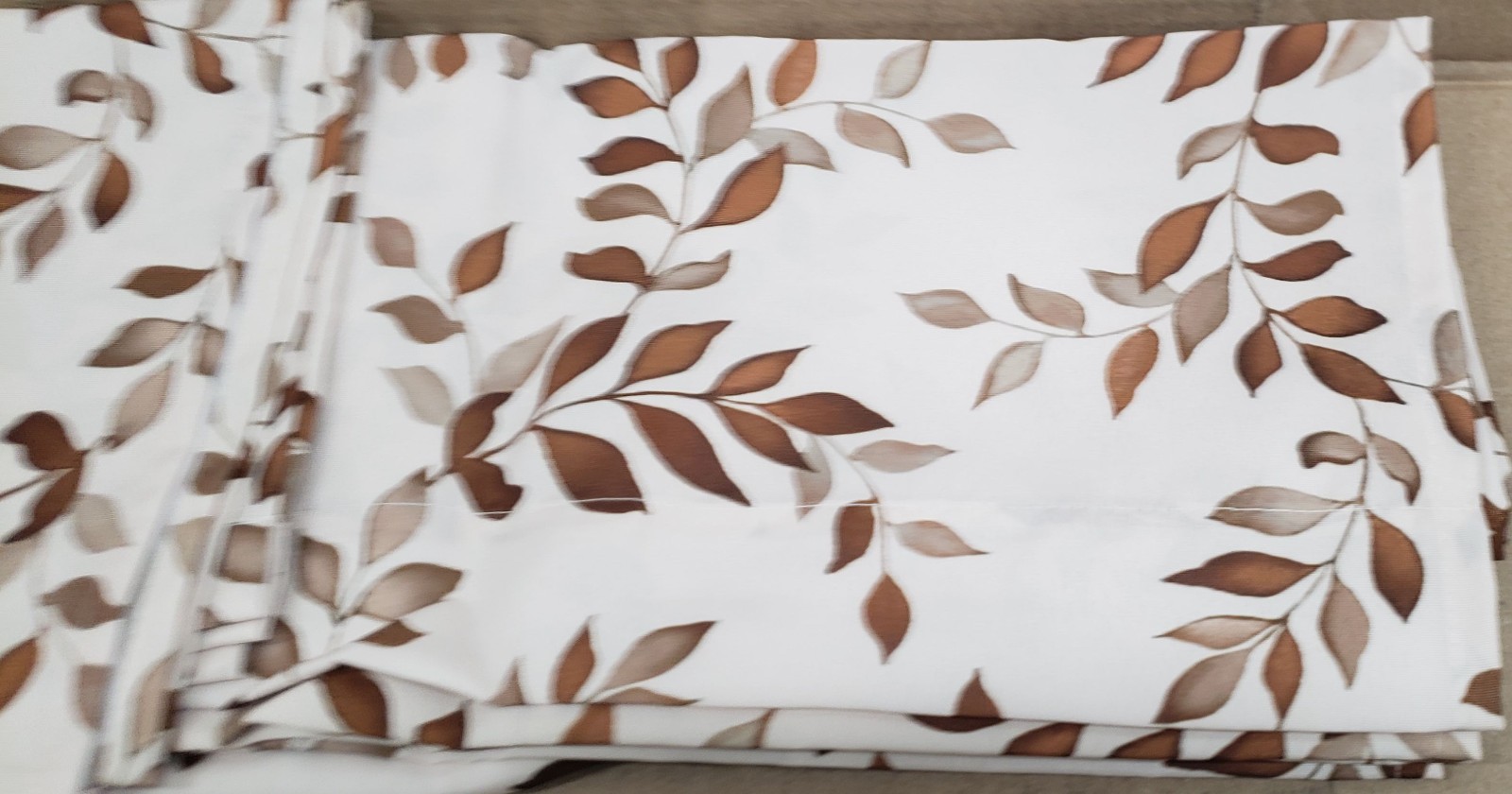 Set of 2 Printed Kitchen Tiers (29″ x 36″) (no Swag Valance) BROWN LEAVES, CE
