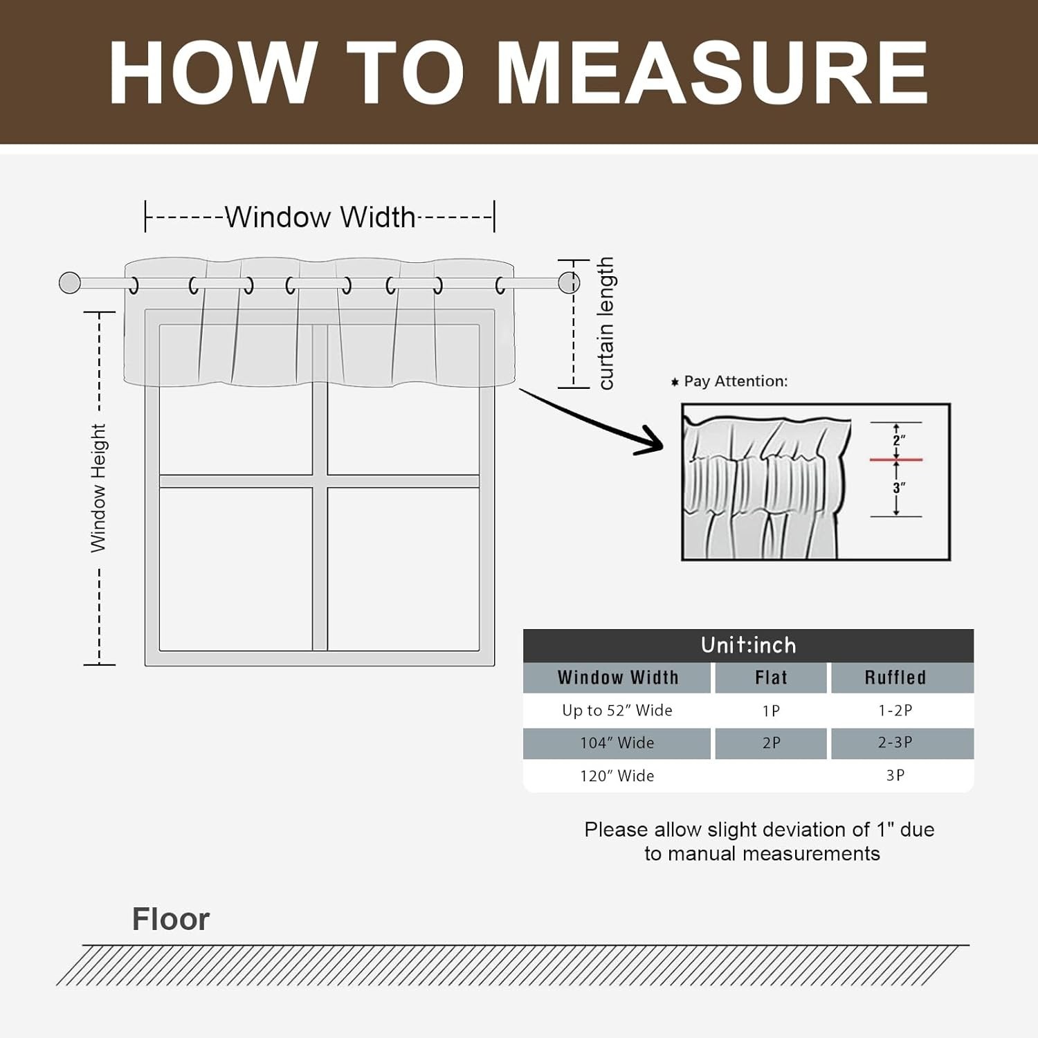 Blackout Curtain Valances for Kitchen Window/Living Room/Bathroom Privacy Add…