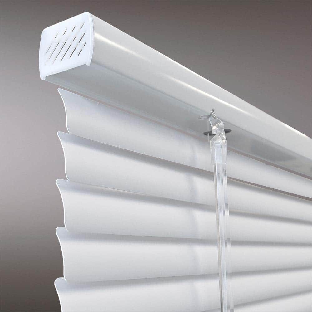 White Cordless Room-Darkening Vinyl Mini Blinds 27×48 in Slats Light Blocking