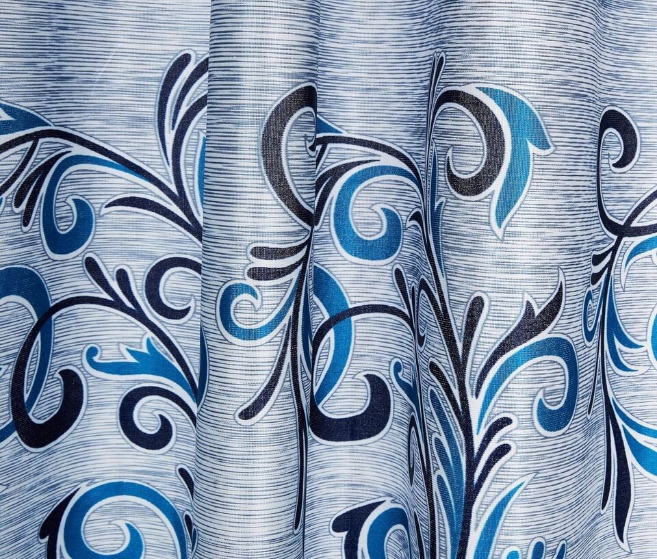 2 Piece Blue Eyelet Grommet Ringtop Window Door Hippie Curtains Set 5 7 9 Feet
