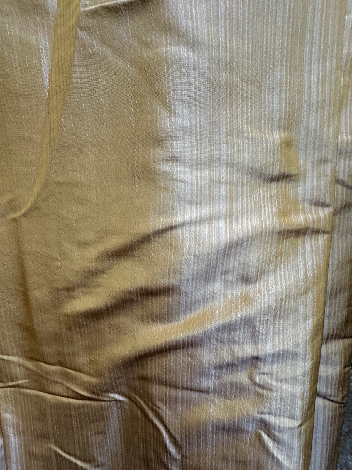Custom Drape Silk Taffeta Side Panel 34” X 100” Marigold-Gold Pinch Pleated