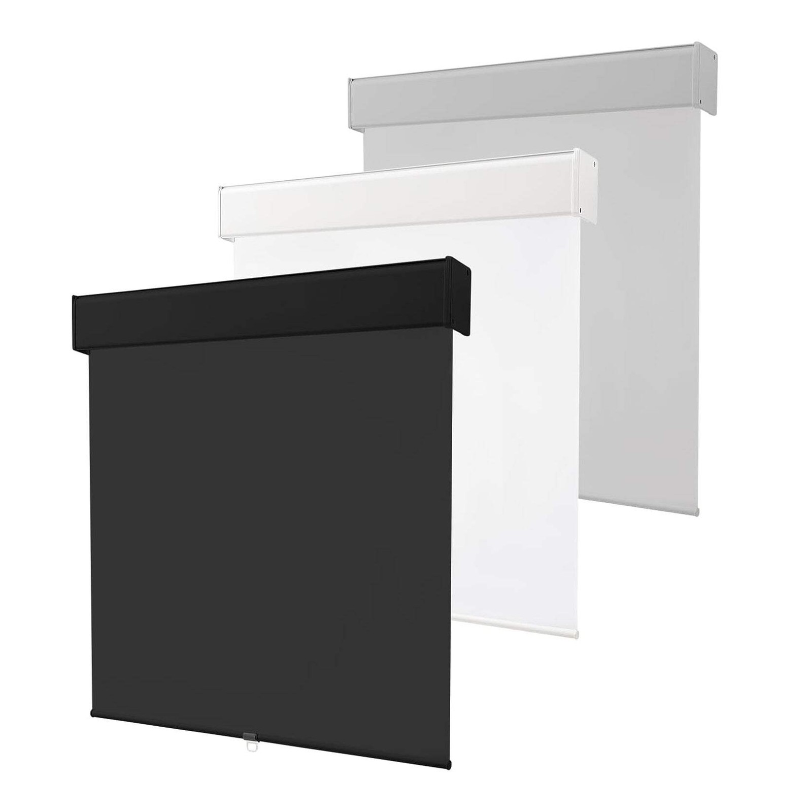 Melodieux 100% Blackout Cordless Free-Stop Roller Shade – 42″ W x 72″ H (Black)