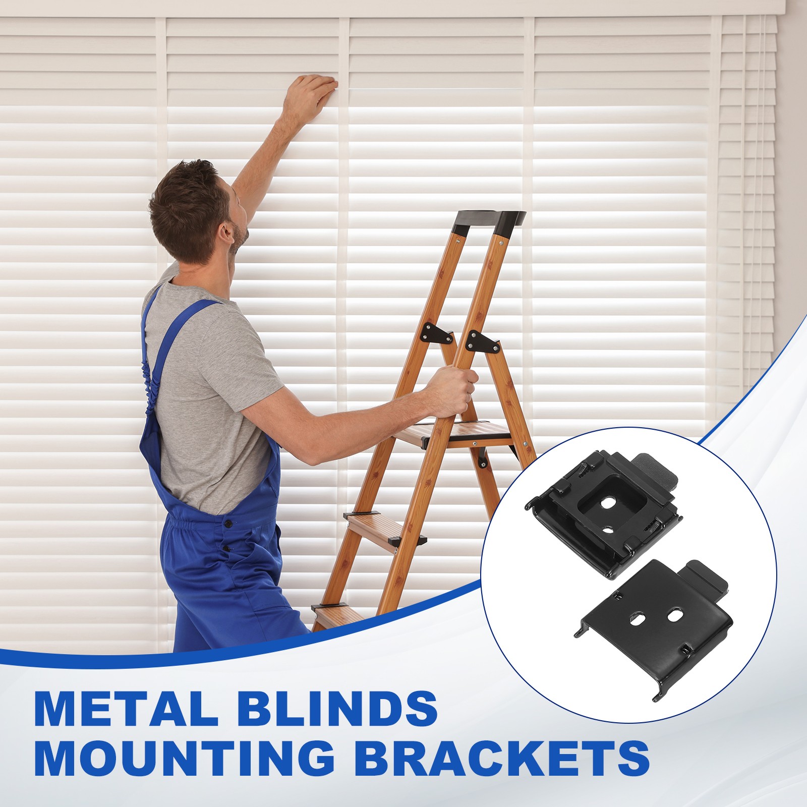 6 Pack Metal Mounting Brackets Roller Blind Buckles for Roller Shade Black
