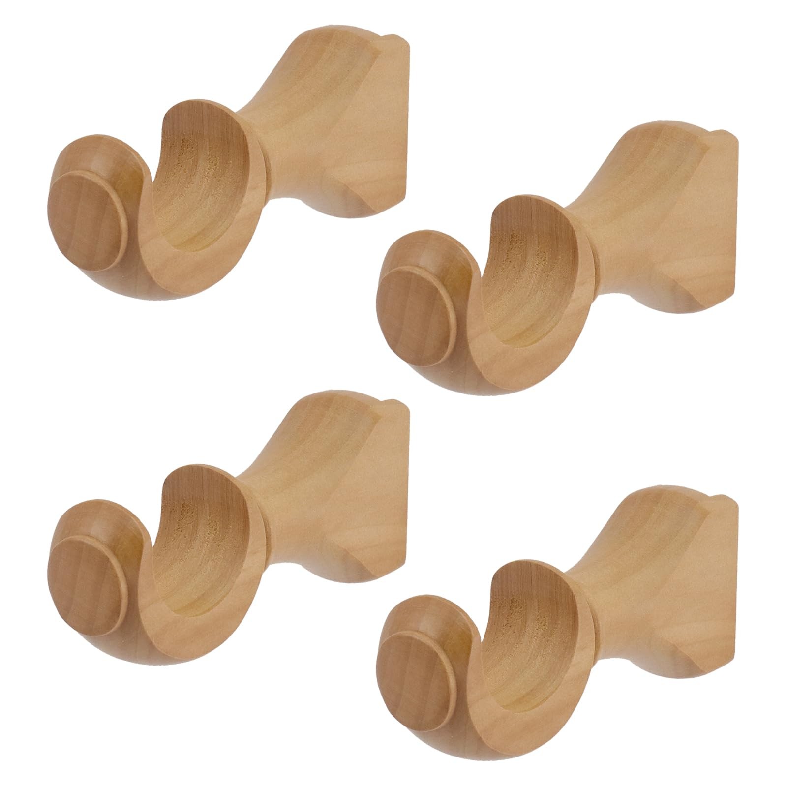 4 Pack Curtain Rod Holders, 1-3/8 in35 mm Dia Wooden Curtain Rod Brackets, Cl…