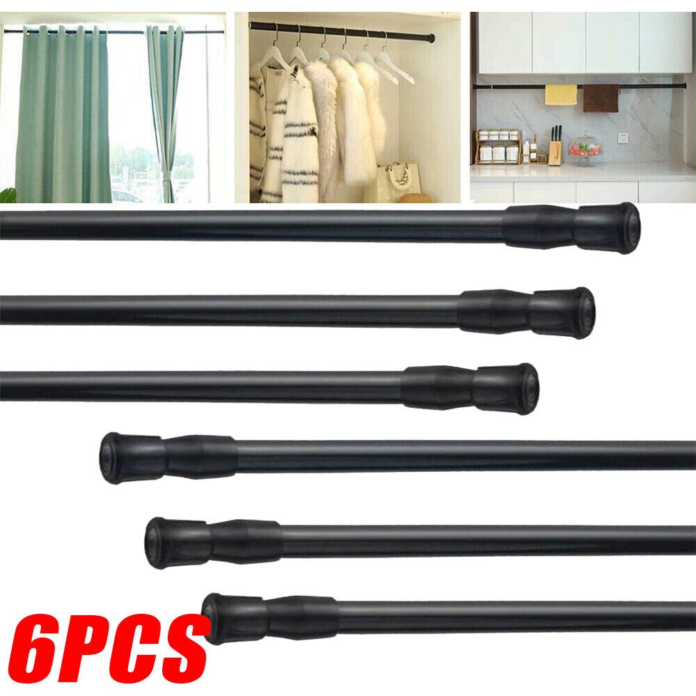 Telescopic Rods 23-44″ Heavy-Duty Steel Tension Curtain Rod Pole for Window Door