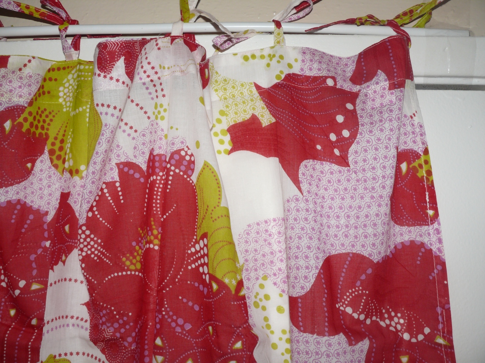 Karma Living curtain red white multi panel 44″ x 88″ fair trade