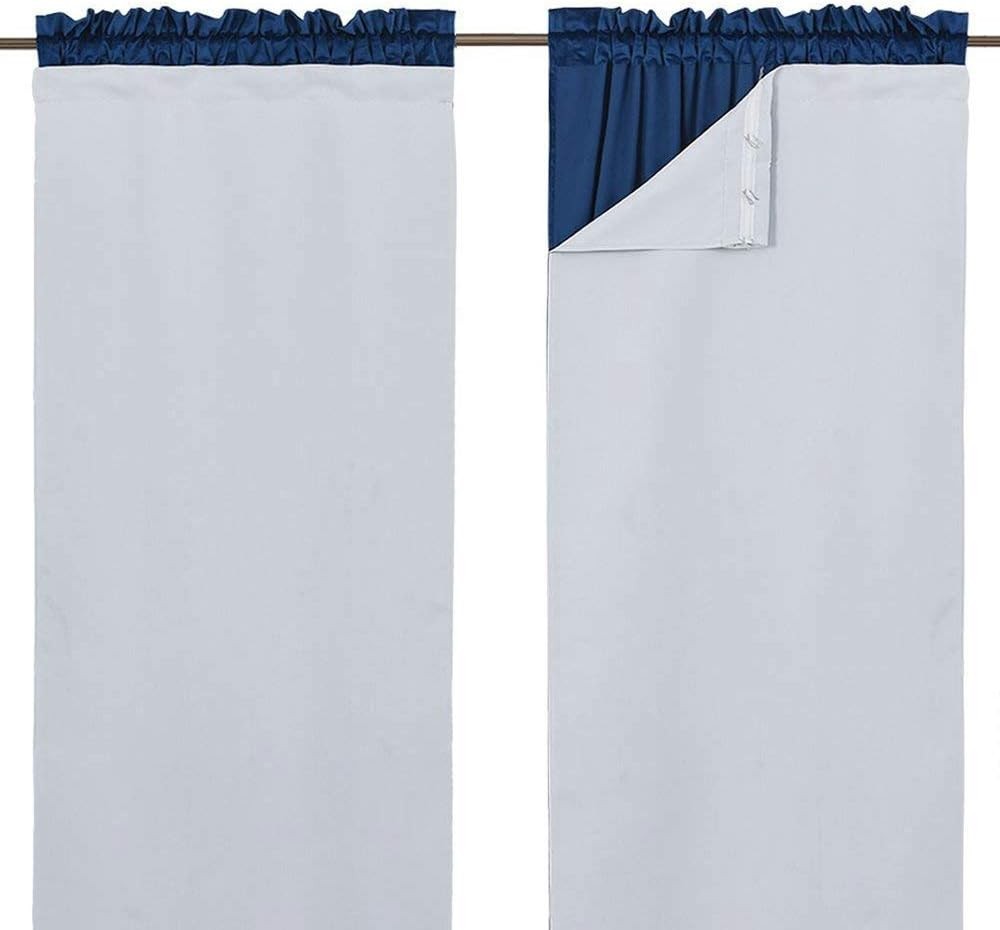 White Blackout Curtain Liners for Window – Noise Reducing Light Blocking Liner