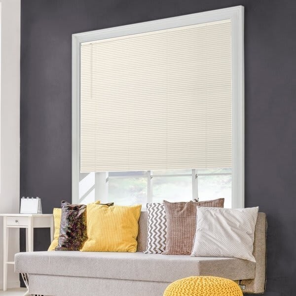 71×60 Premium Pre Sized Cordless Room Darkening 1 in Aluminum Blinds Alabaster