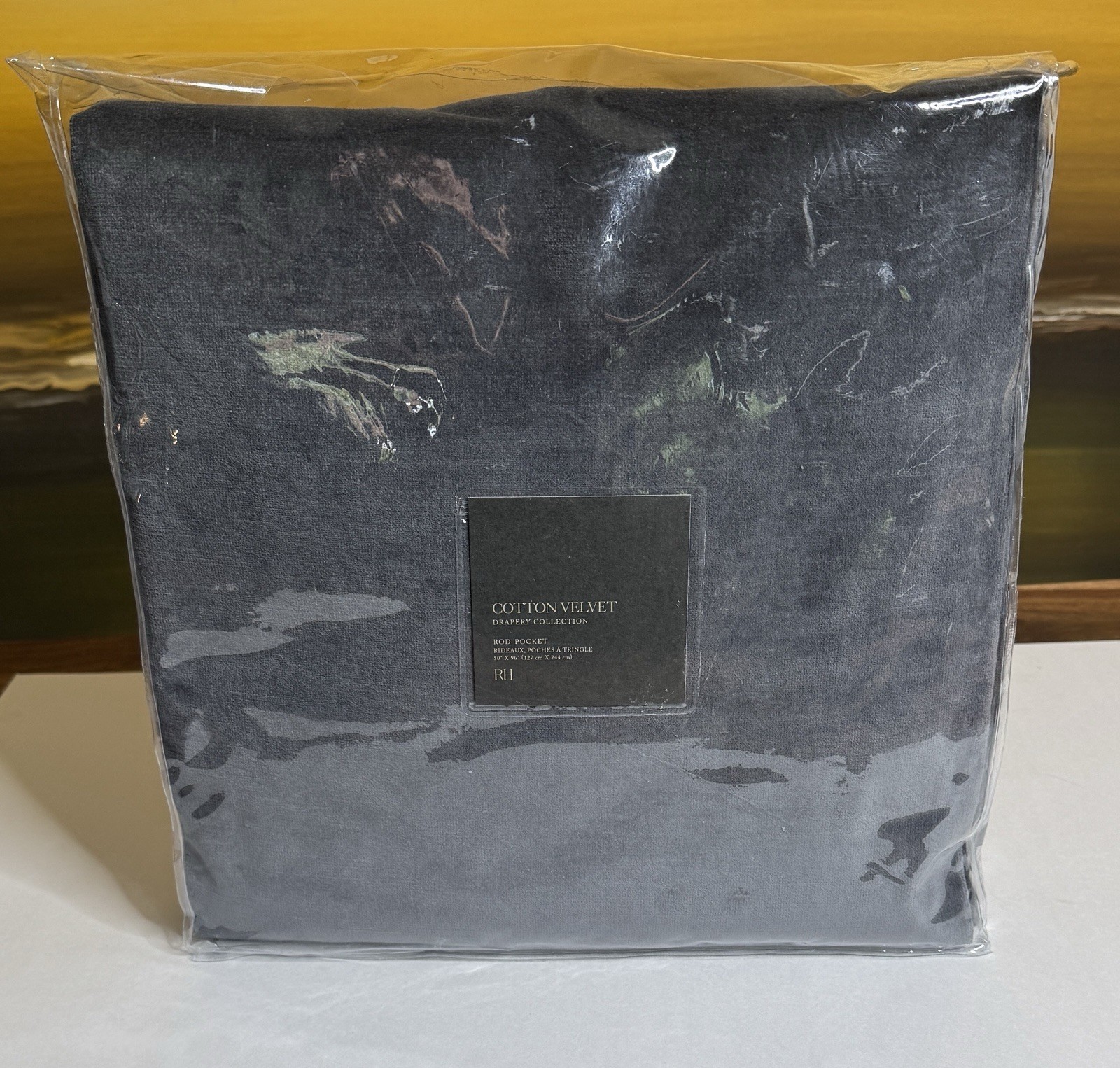 Restoration Hardware Cotton Velvet Drapery RP 50″ x 96″ Twilight NEW $290