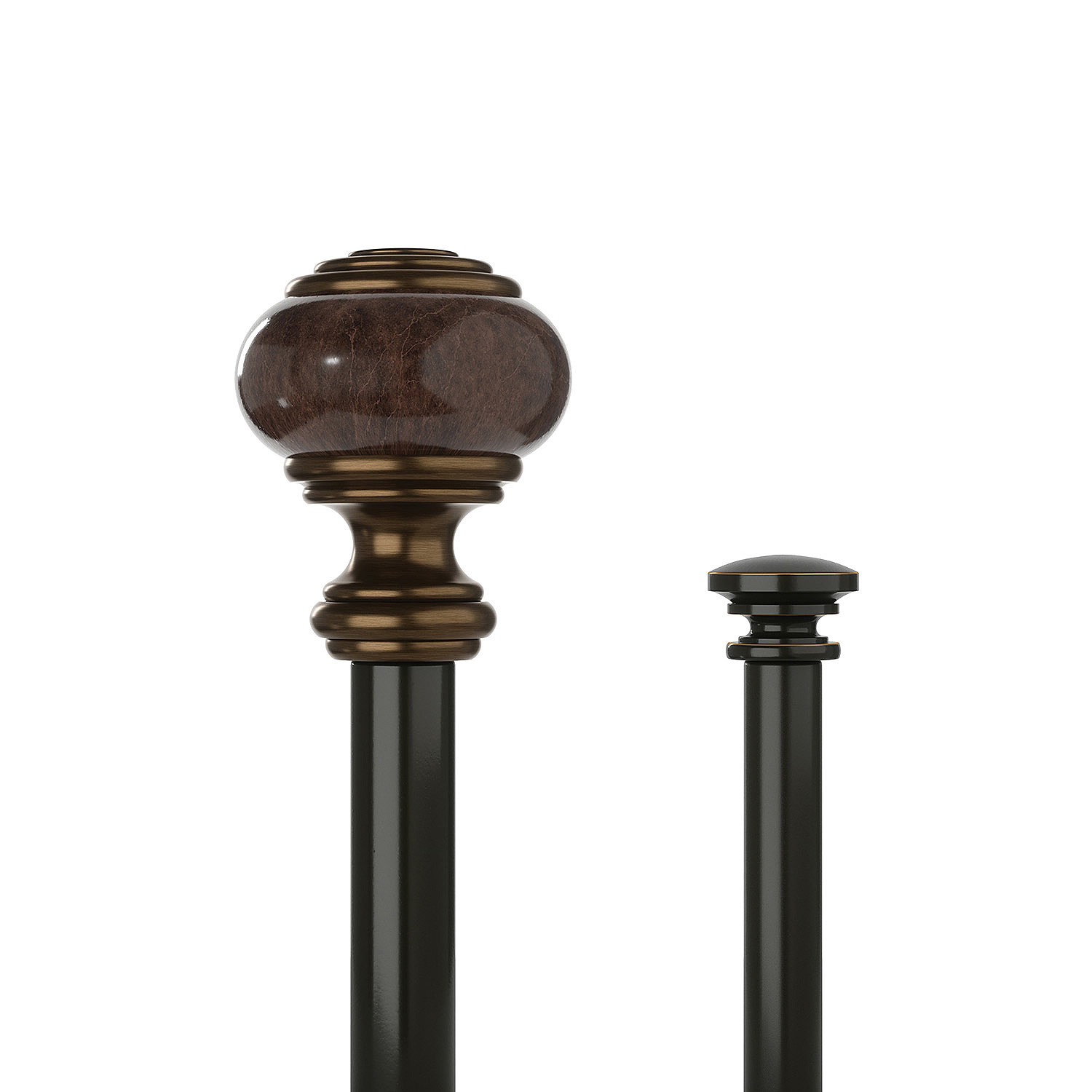 72-144 in Liz Claiborne Marble Knob Double Adjustable Curtain Rod – Warm Bronze