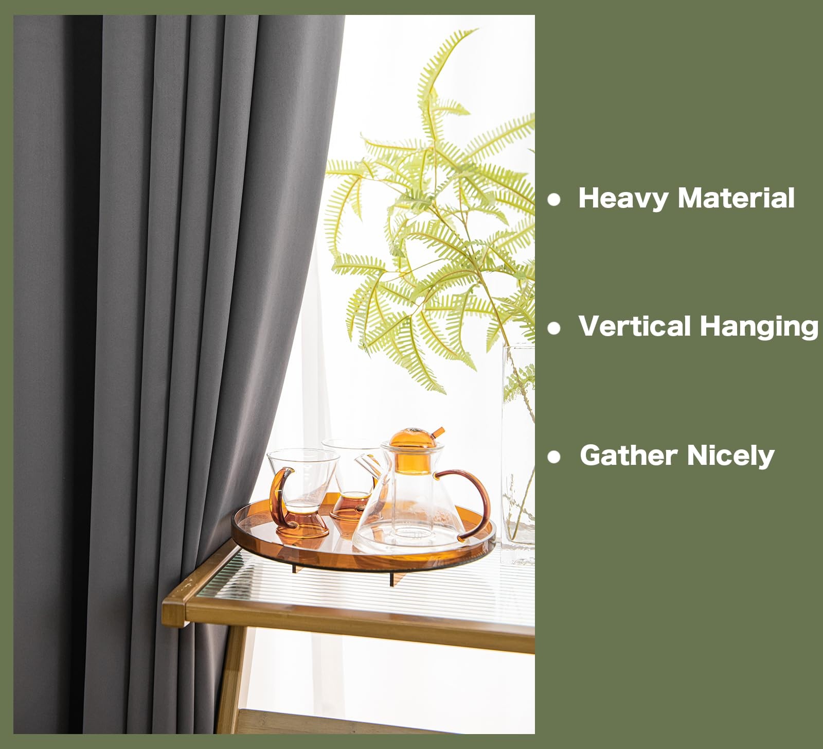 Pi Blackout Sliding Door Curtains Grommet Privacy Room Divider Curtains Thermal