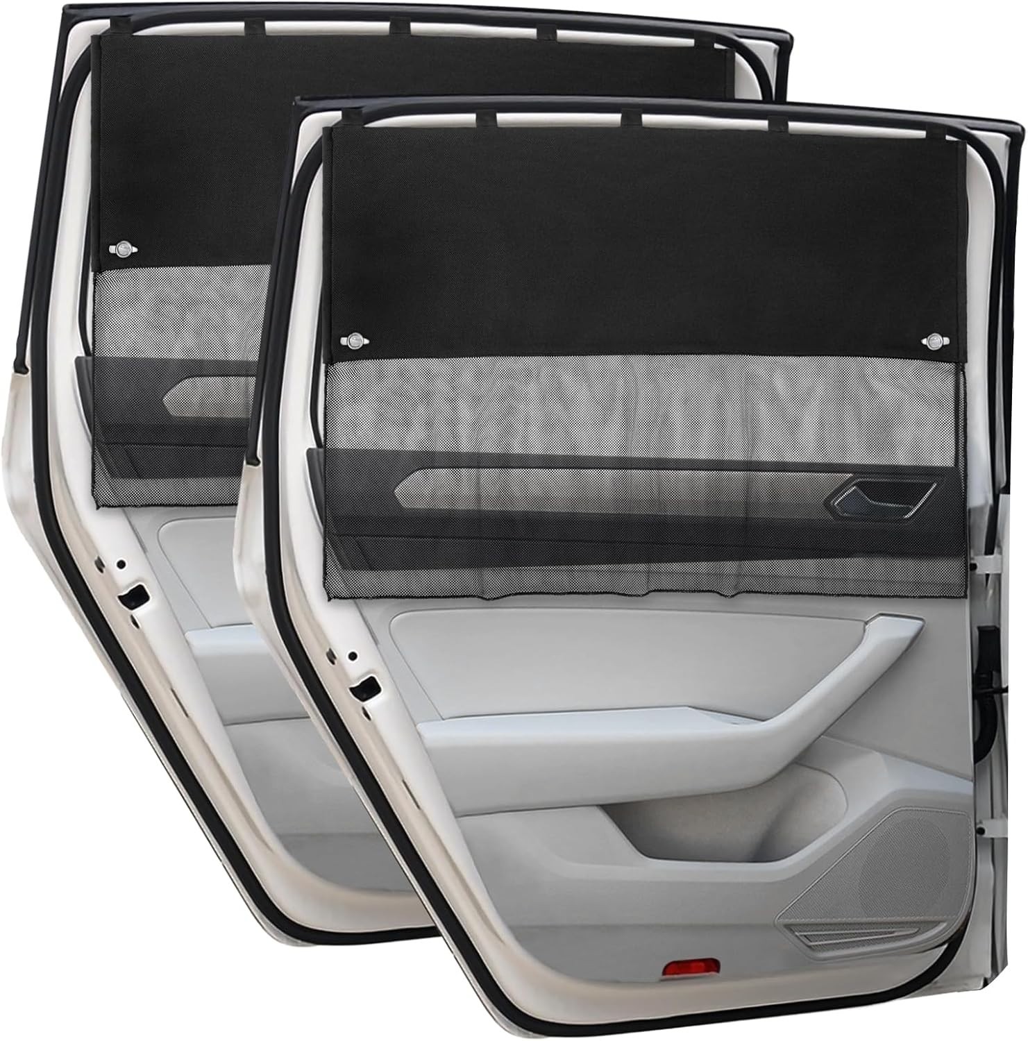 Car Window Shades, 2 Pcs Half Blackout & Half See-Through Magnetic Rear Window