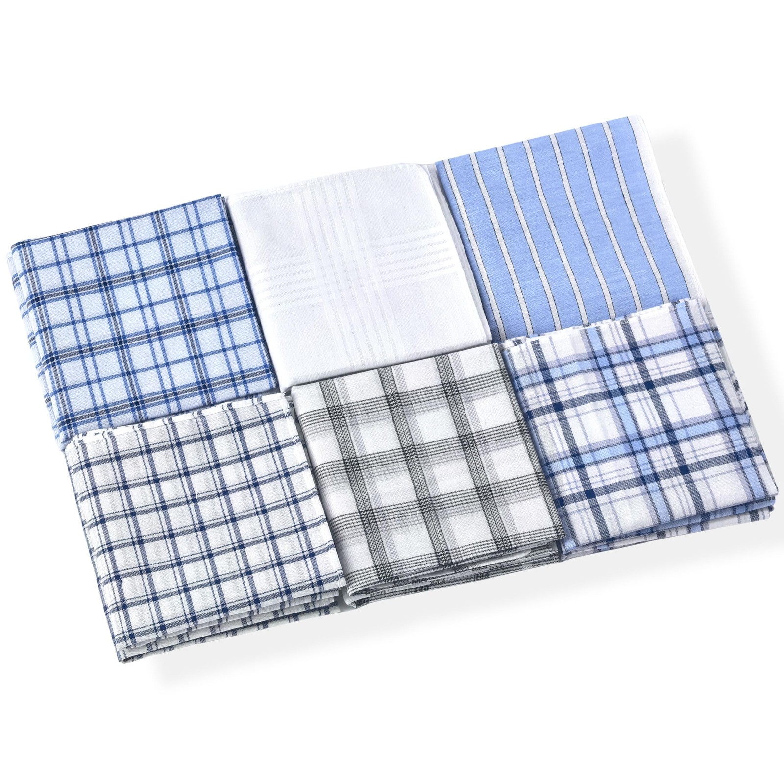 Men’s 12 Pack 100% Cotton Checkered Handkerchiefs, 15.75 Inch Soft Absorbent …