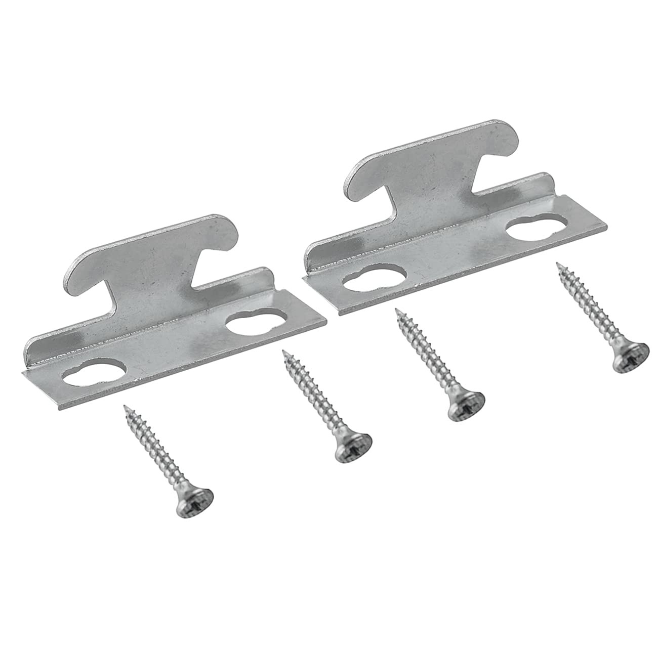 2 Sets Silver Curtain Rod Side Brackets, Ceiling Side Mounting, Hook Hardware