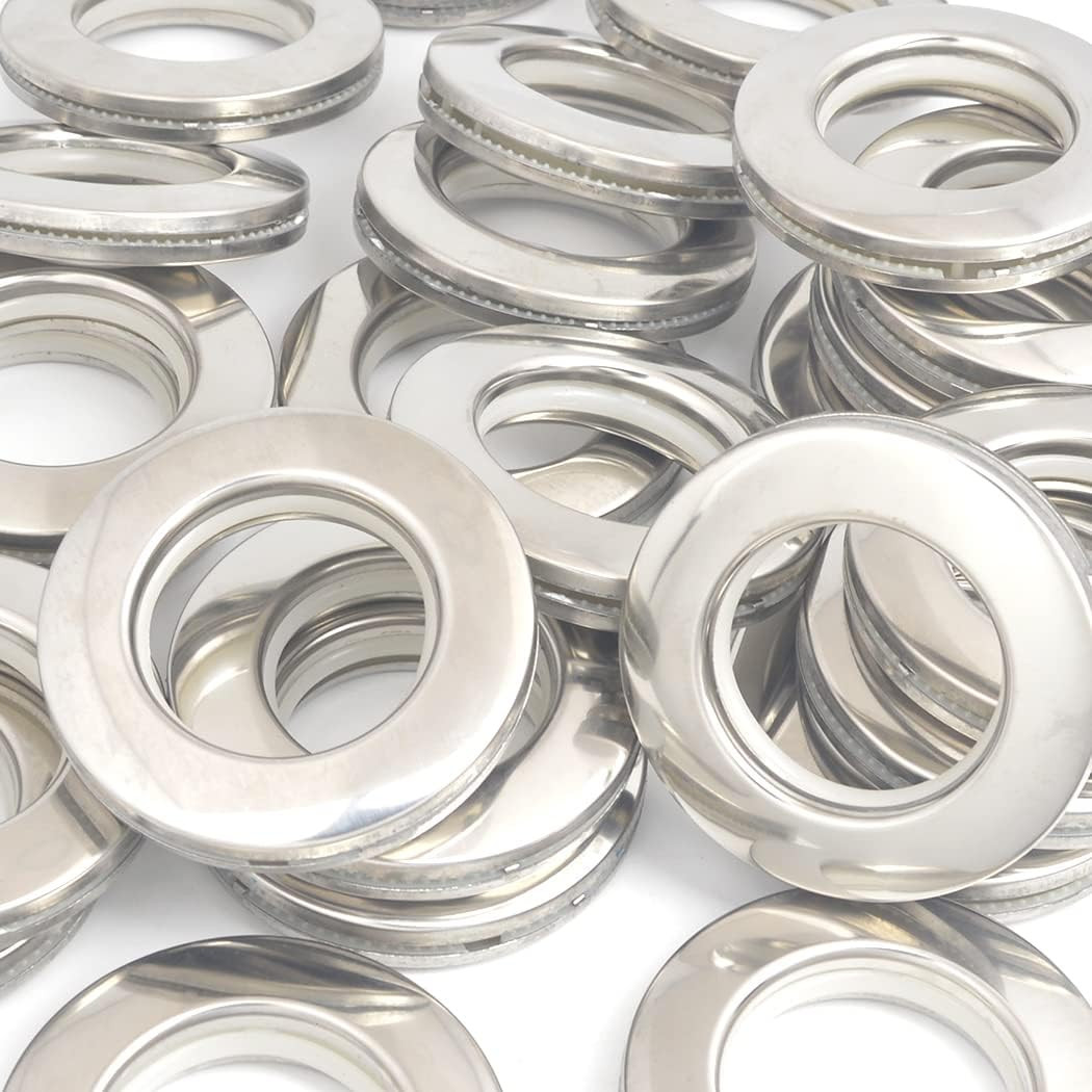 Curtain Grommets Surface 28 Pcs Stainless Steel Eyelet Rings Inner Layer ABS Pla