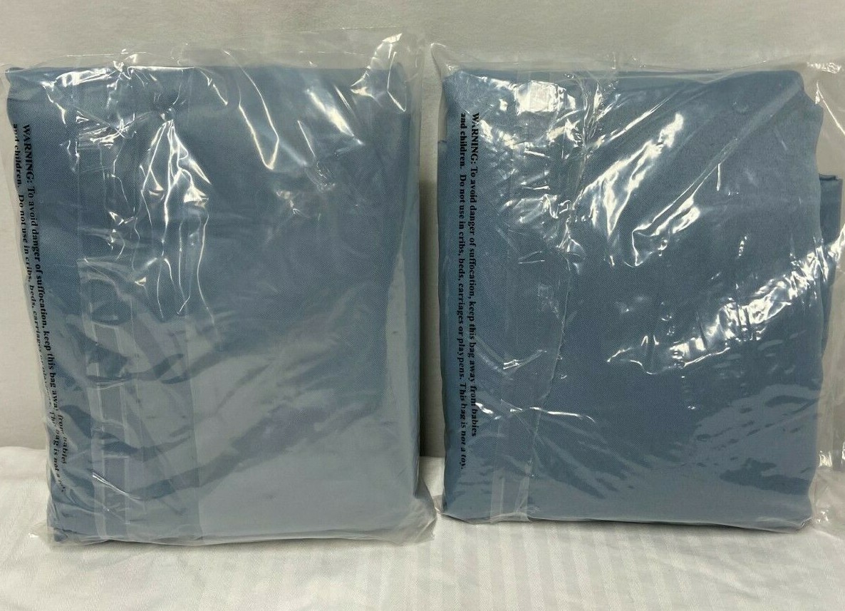 2 Lichtenburg Rod Pocket Panel Curtains Blue 54″ by 63″ Each