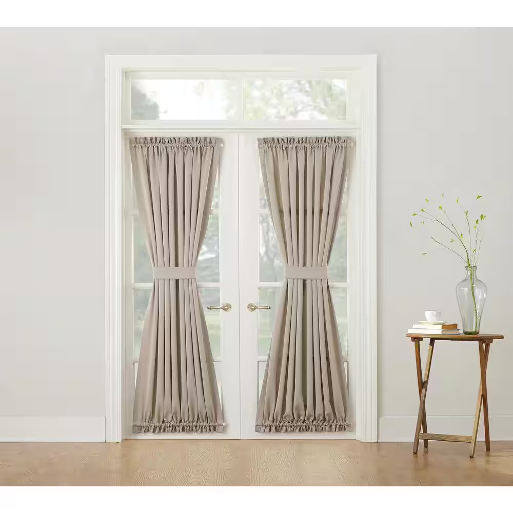 Stone Solid Rod Pocket Room Darkening Curtain – 54 In. W X 72 In. L