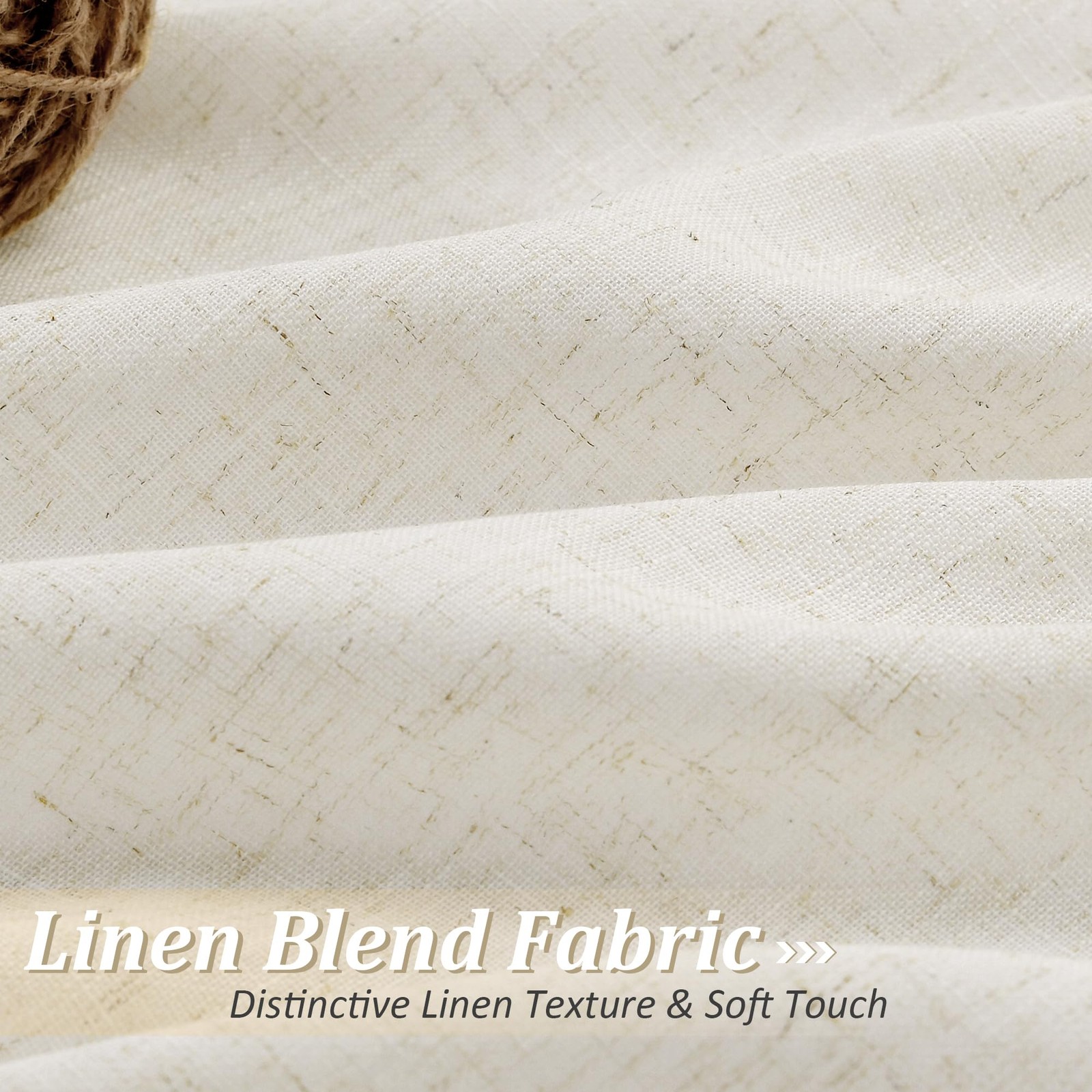 Guken Natural Cream Linen Curtains 84 inches 52″W x 84″L (Pack of 1),