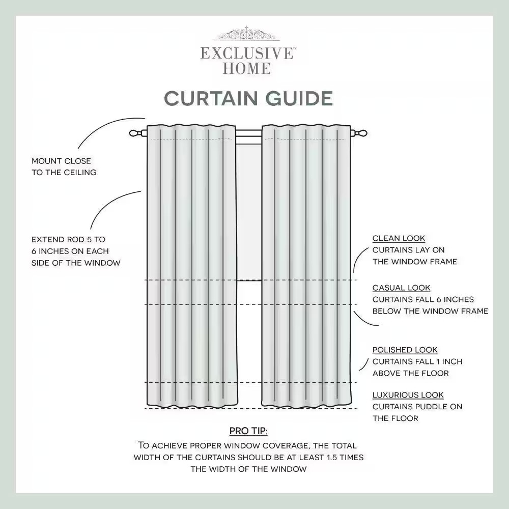 Bella Ivory Solid Sheer Hidden Tab / Rod Pocket Curtain, 54 In. W X 96 In. L (Se