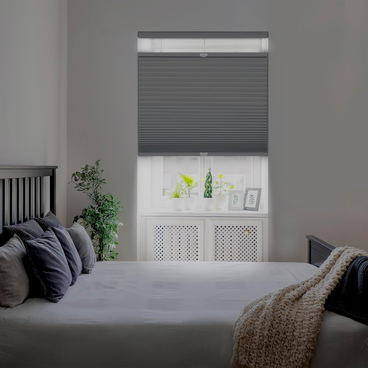 Cordless 1.5″ Blackout Cellular Shade, 33″ W X 84″ H, Gray